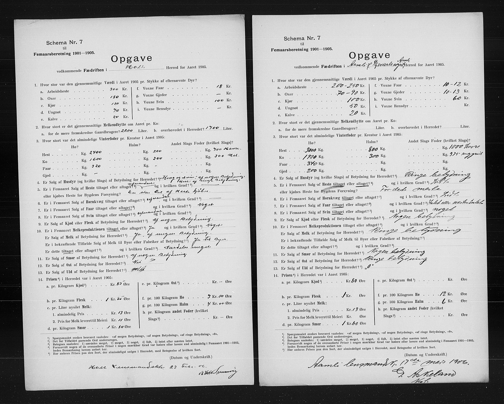 Statistisk sentralbyrå, Næringsøkonomiske emner, Generelt - Amtmennenes femårsberetninger, AV/RA-S-2233/F/Fa/L0099: --, 1905, p. 4