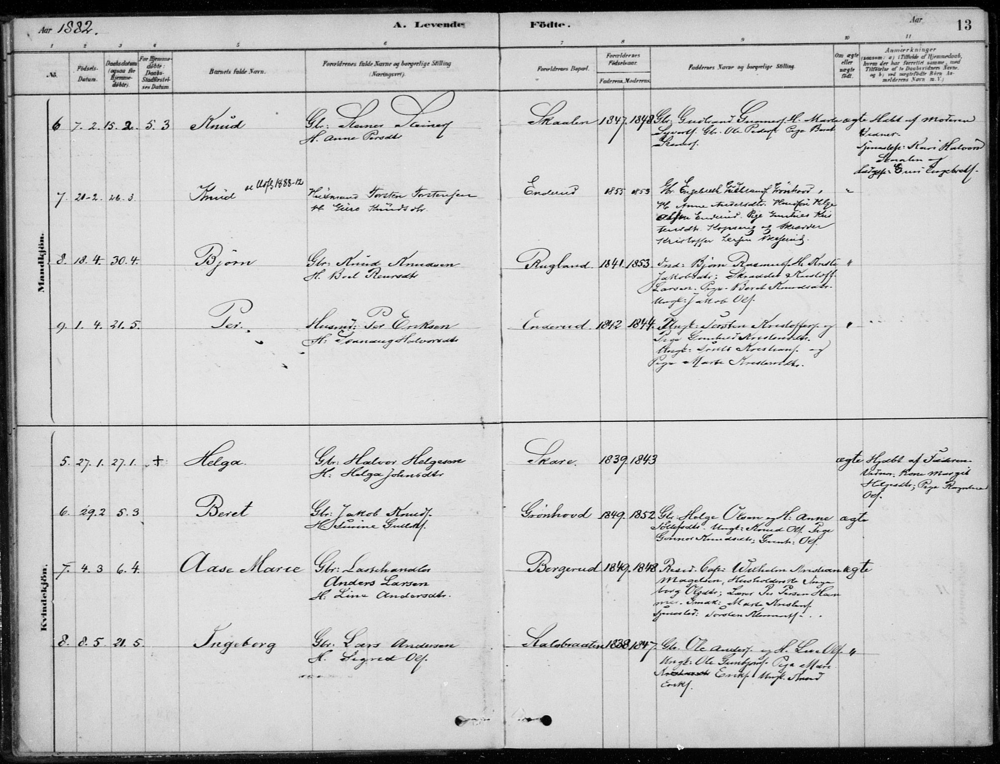 Sigdal kirkebøker, AV/SAKO-A-245/F/Fc/L0001: Parish register (official) no. III 1, 1879-1893, p. 13