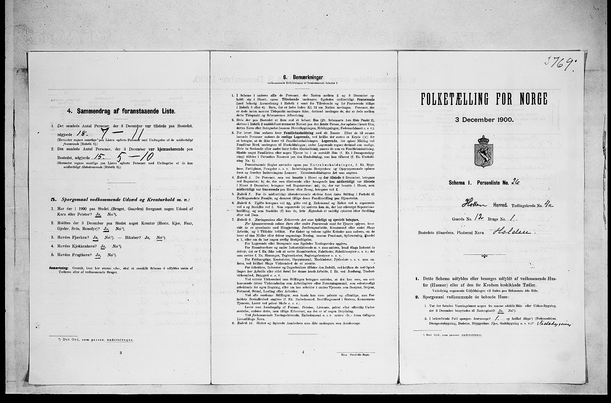 SAKO, 1900 census for Holla, 1900, p. 389