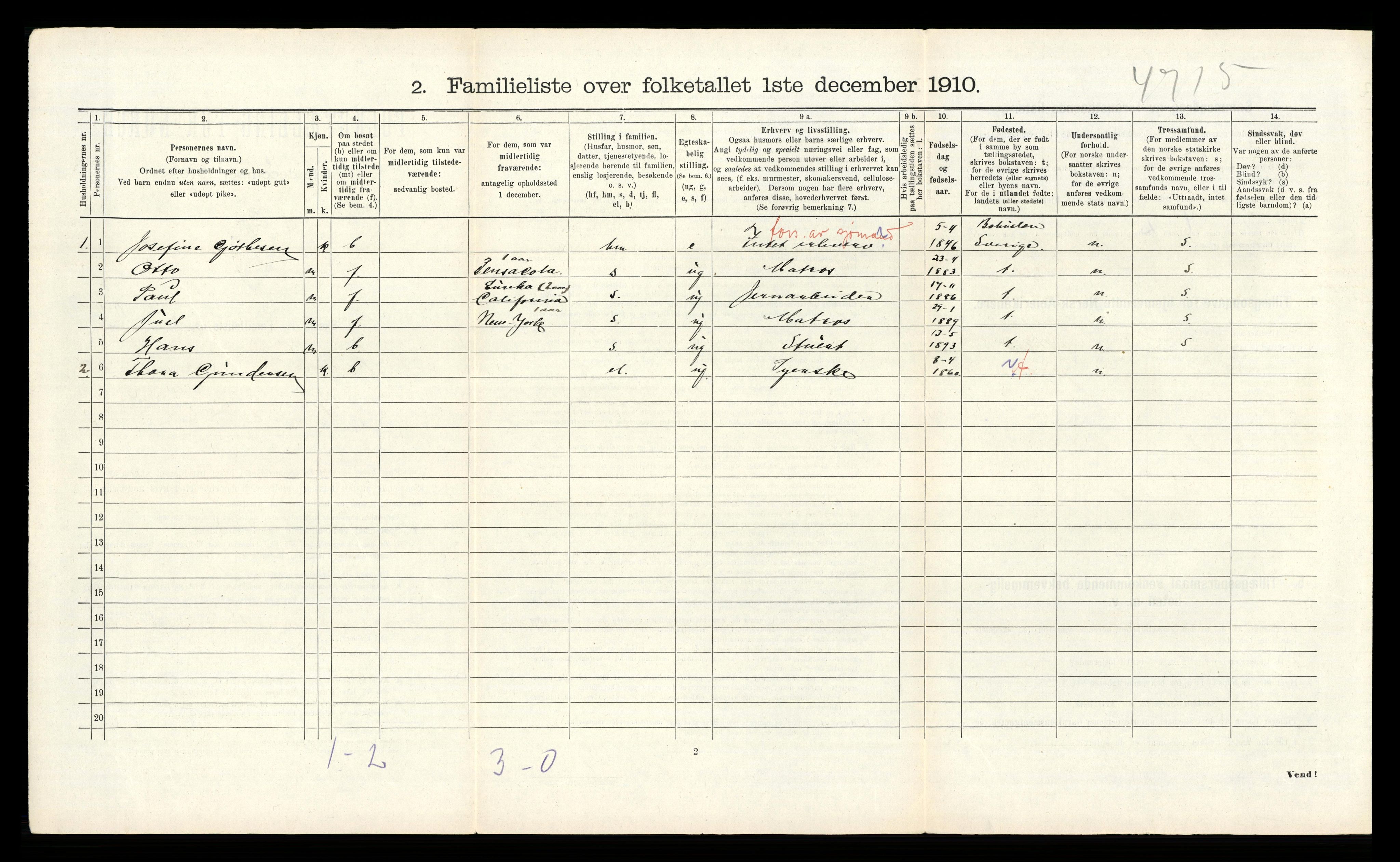 RA, 1910 census for Kragerø, 1910, p. 2511