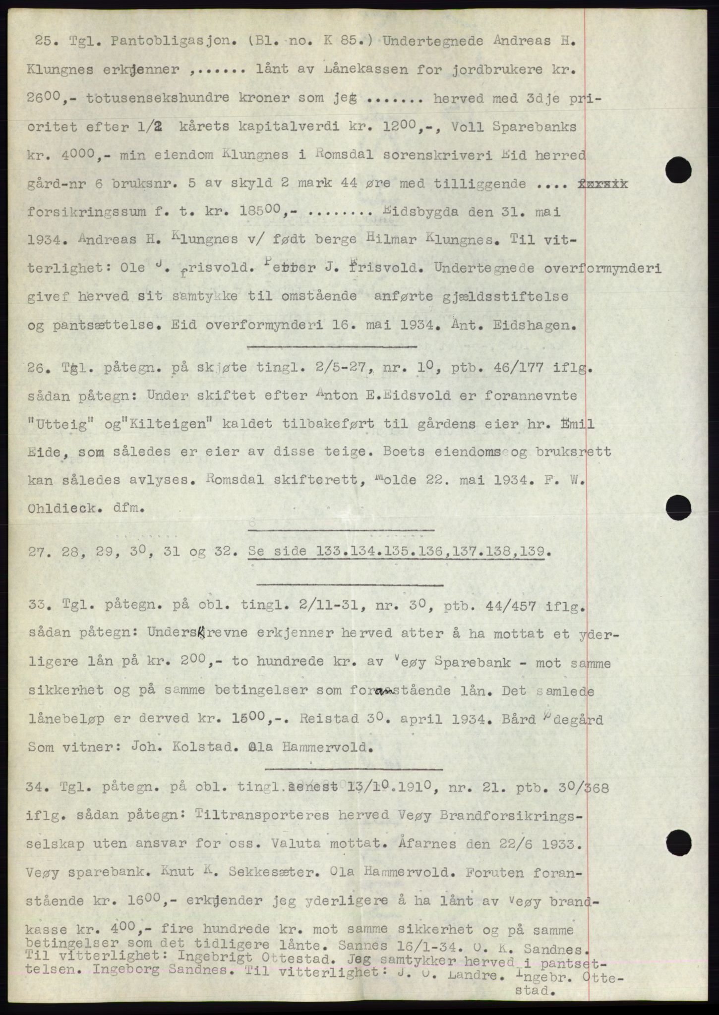 Romsdal sorenskriveri, AV/SAT-A-4149/1/2/2C/L0065: Mortgage book no. 59, 1934-1934, Deed date: 01.06.1934