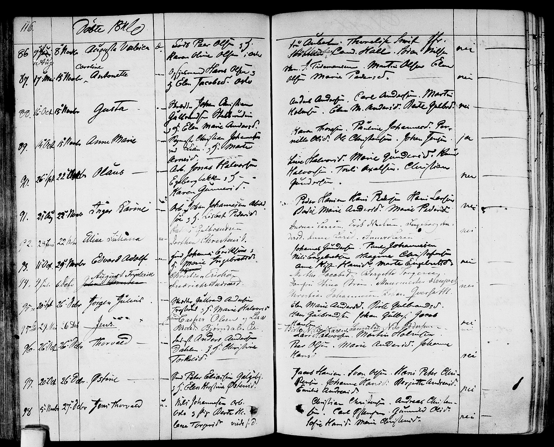 Gamlebyen prestekontor Kirkebøker, SAO/A-10884/F/Fa/L0003: Parish register (official) no. 3, 1829-1849, p. 116