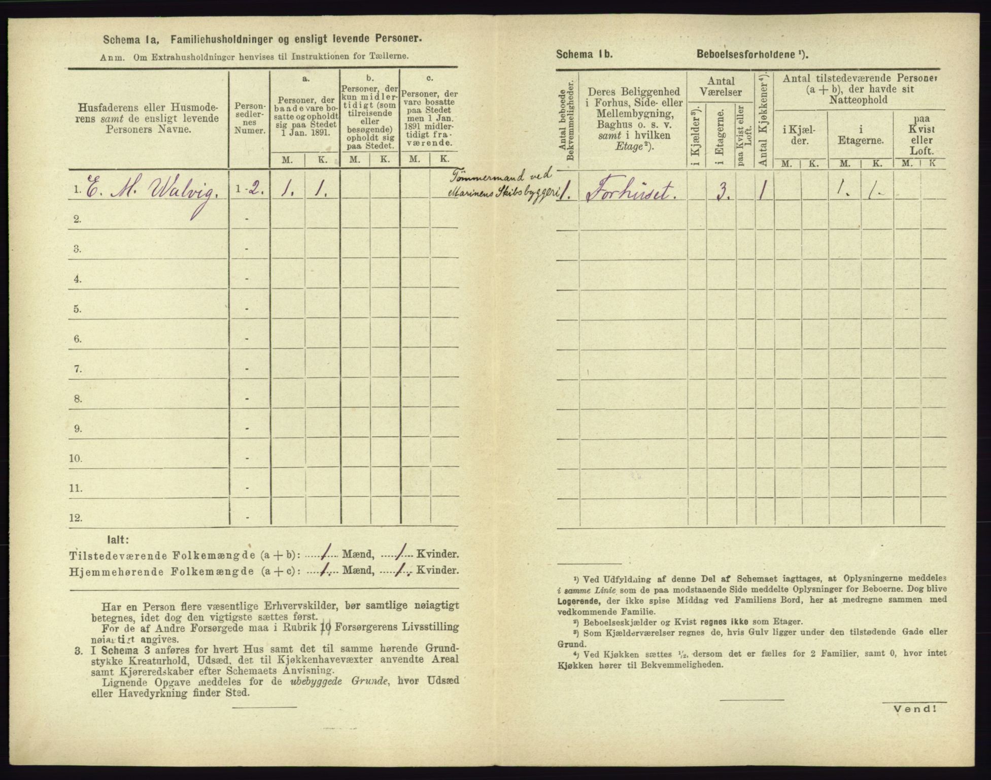 RA, 1891 census for 0703 Horten, 1891, p. 412