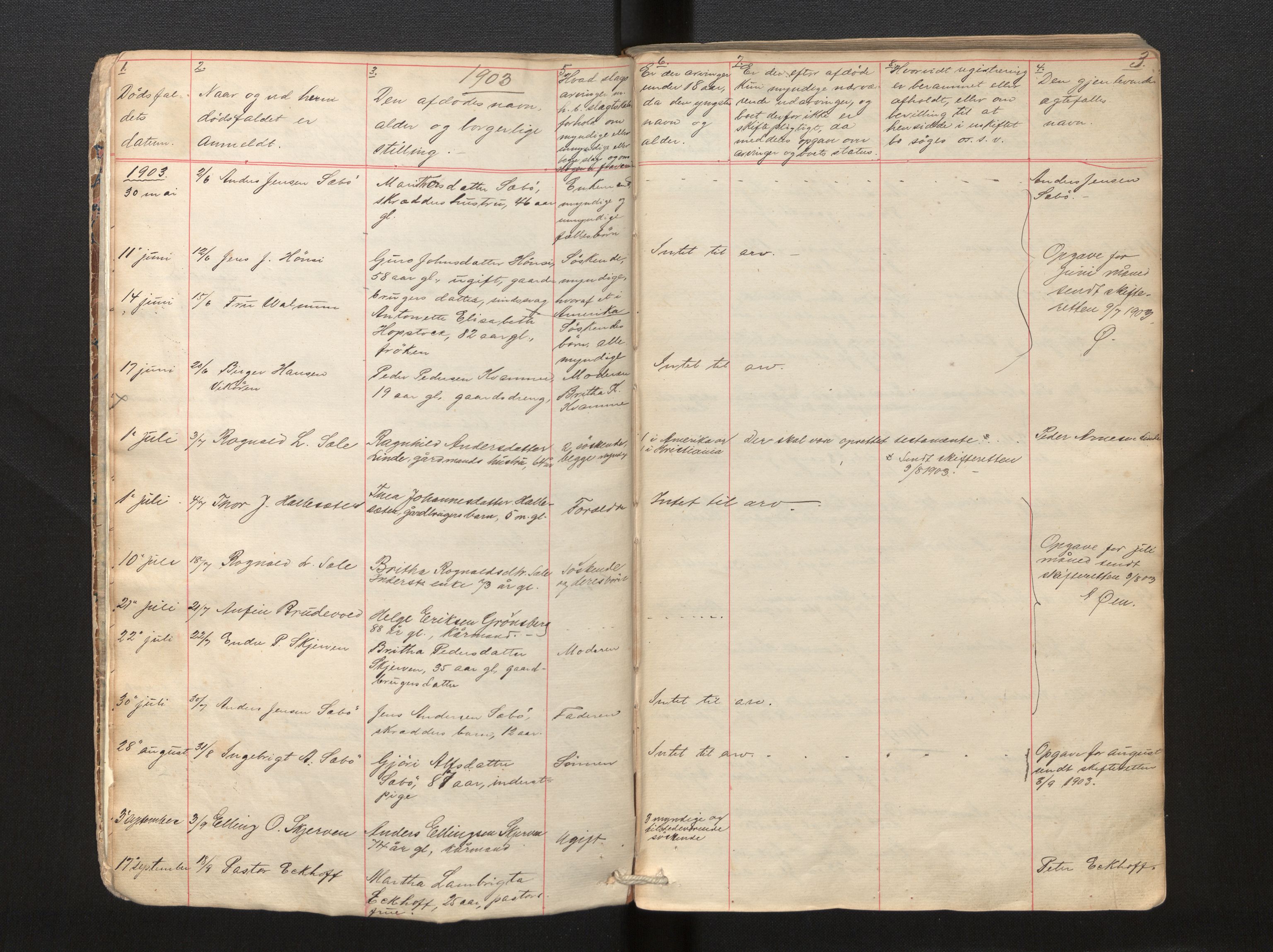 Lensmannen i Vik, AV/SAB-A-30301/0006/L0014: Dødsfallprotokoll, 1903-1929, p. 3