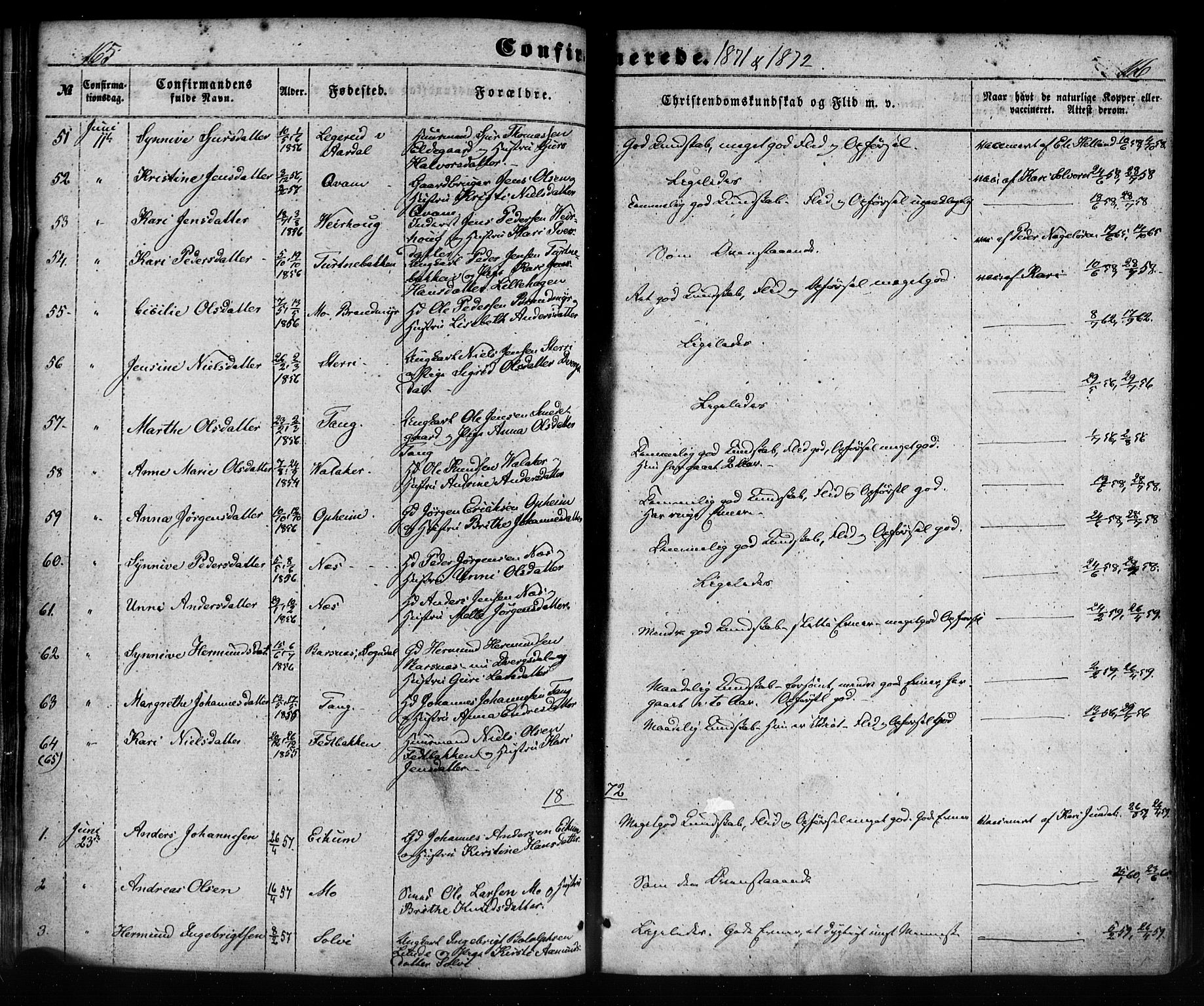 Hafslo sokneprestembete, SAB/A-80301/H/Haa/Haaa/L0012: Parish register (official) no. A 12, 1852-1885, p. 166-167