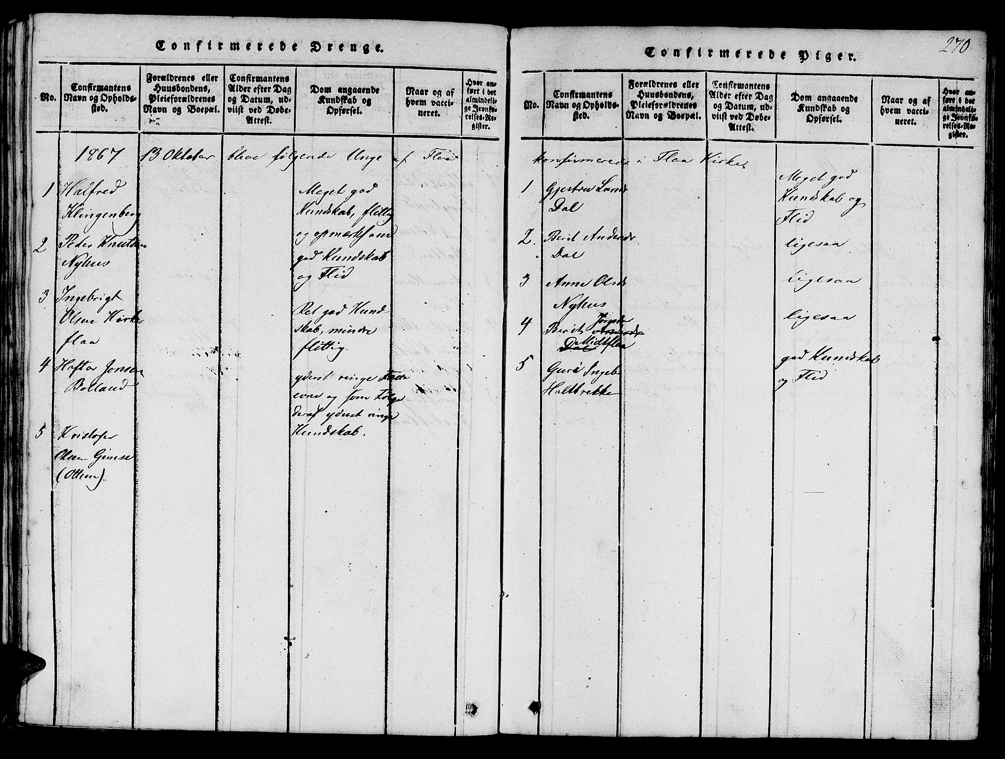 Ministerialprotokoller, klokkerbøker og fødselsregistre - Sør-Trøndelag, SAT/A-1456/693/L1121: Parish register (copy) no. 693C02, 1816-1869, p. 270