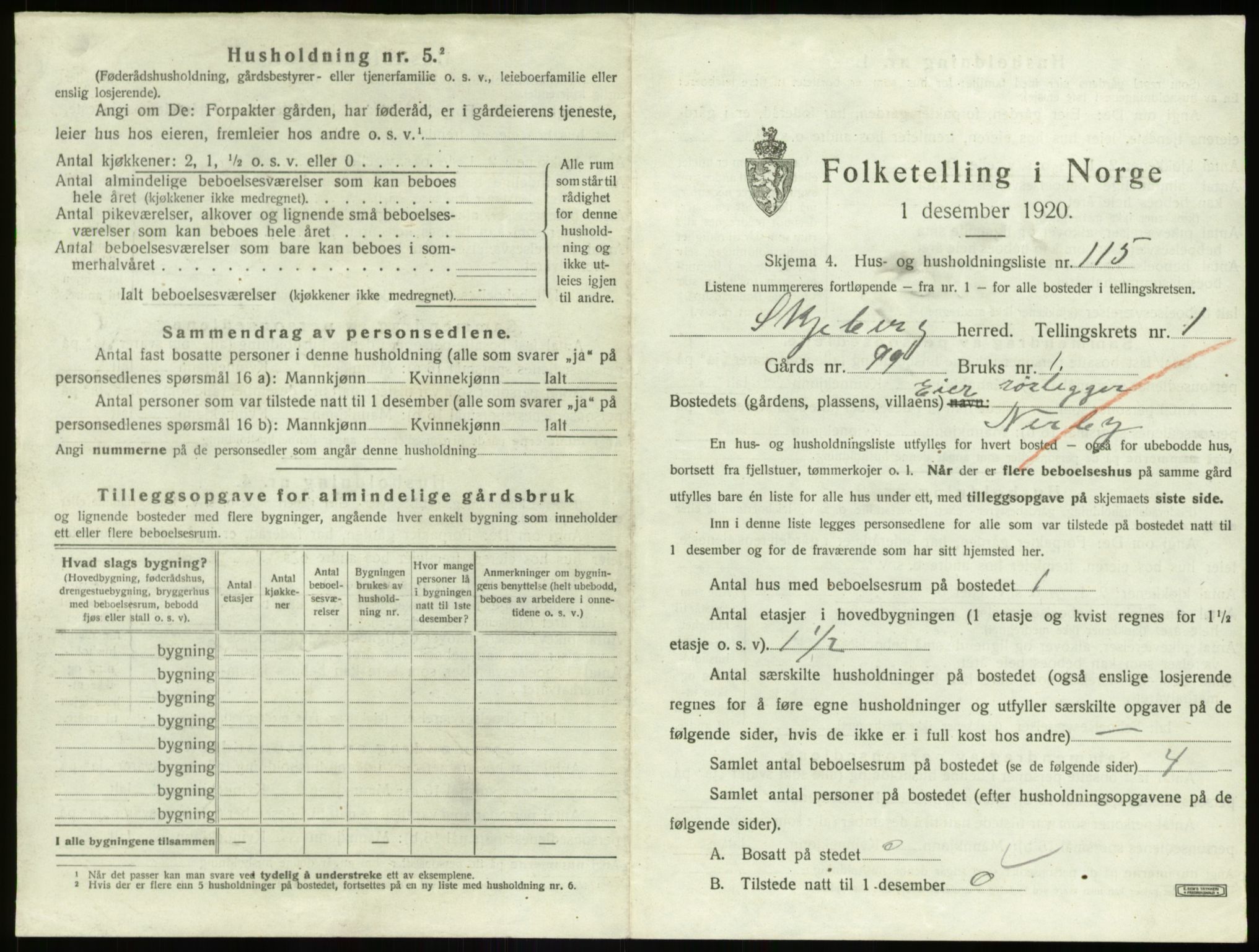 SAO, 1920 census for Skjeberg, 1920, p. 289