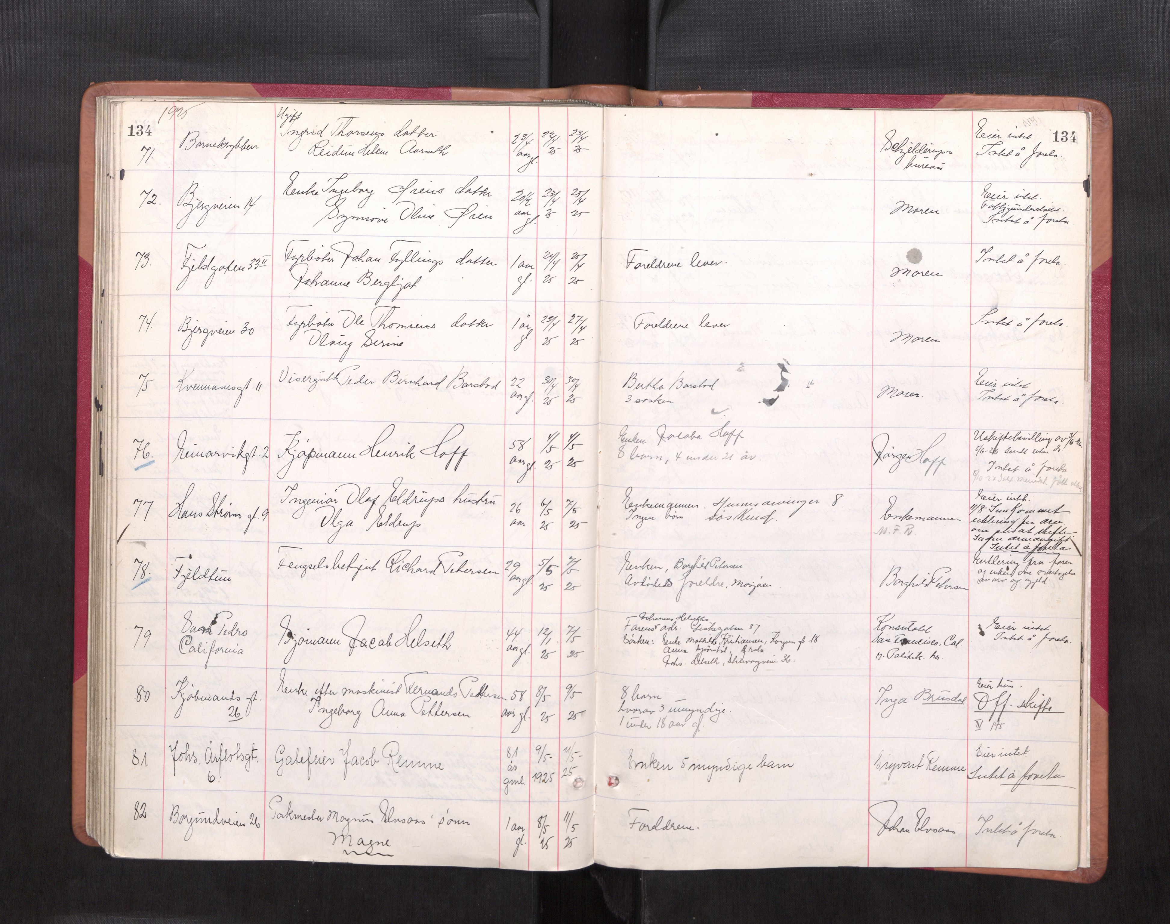 Ålesund byfogd, AV/SAT-A-4384/0001/03/03L/L0005: Dødsanmeldelsprotokoll, 1917-1927, p. 134