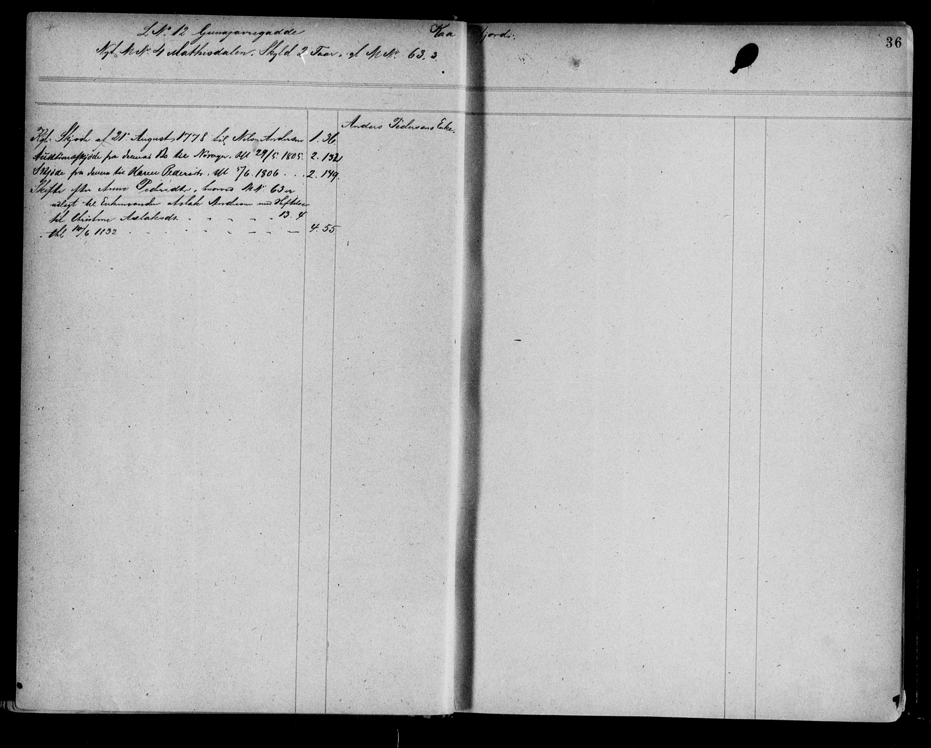 Alta fogderi/sorenskriveri, AV/SATØ-SATØ-5/1/K/Kb/Kba/L0006pantereg: Mortgage register no. 6, 1776, p. 36