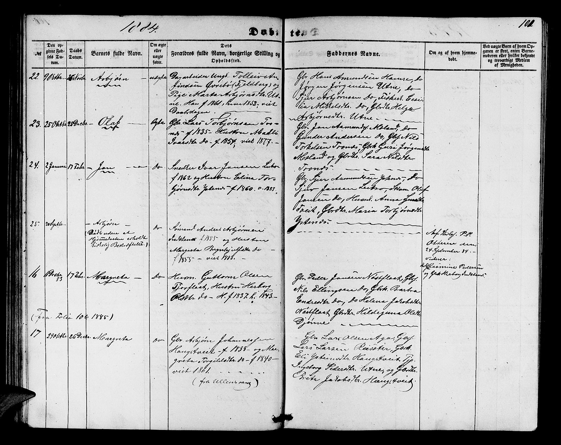 Ullensvang sokneprestembete, SAB/A-78701/H/Hab: Parish register (copy) no. E 6, 1857-1886, p. 101
