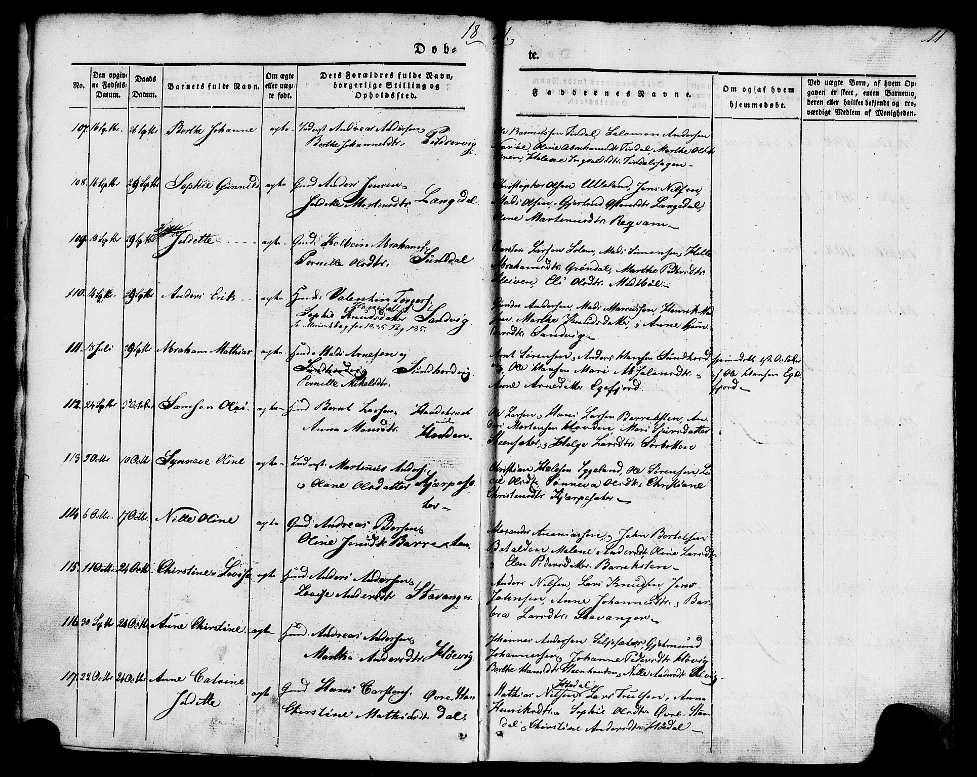 Kinn sokneprestembete, AV/SAB-A-80801/H/Haa/Haaa/L0005: Parish register (official) no. A 5, 1841-1857, p. 11