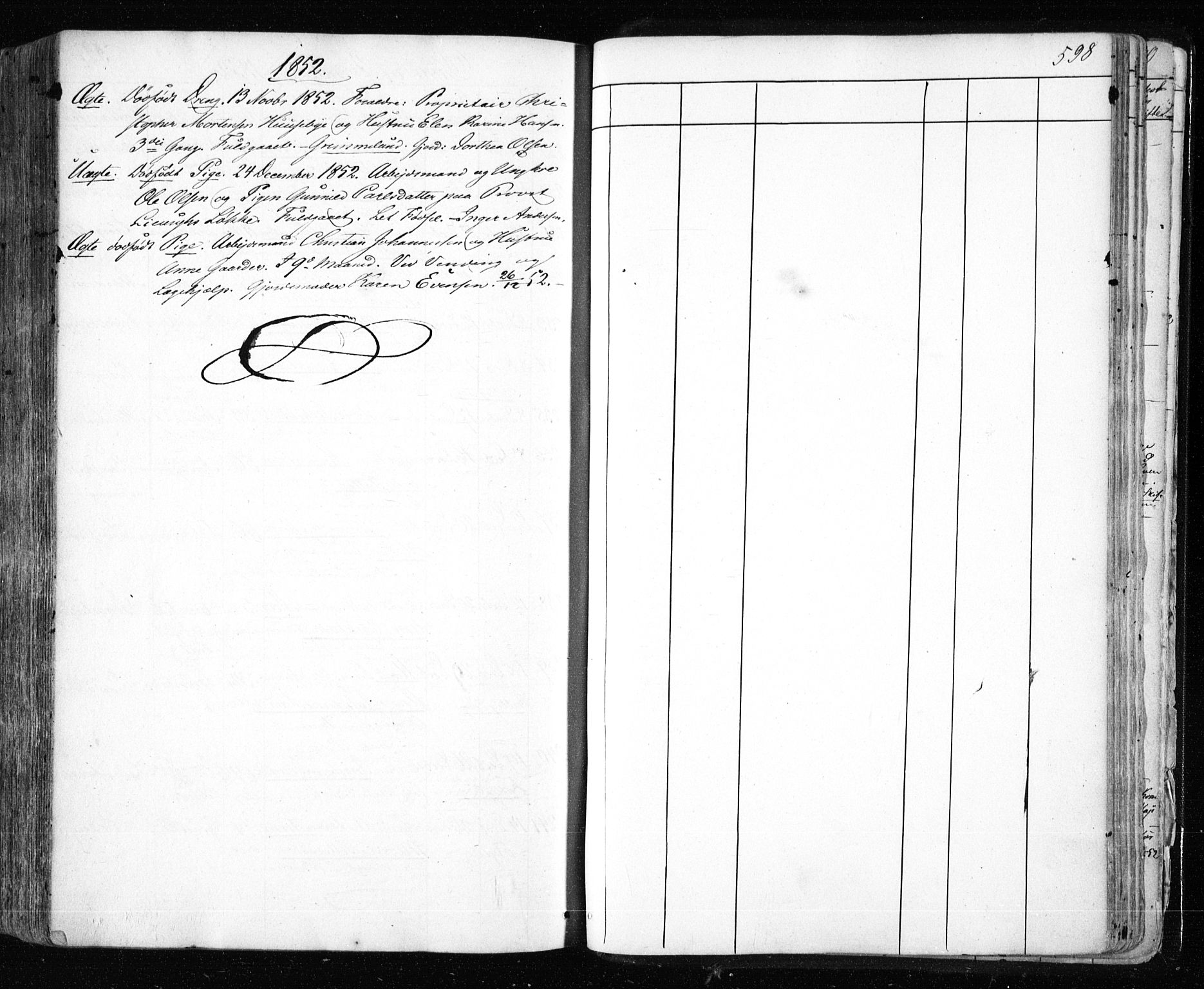 Aker prestekontor kirkebøker, AV/SAO-A-10861/F/L0019: Parish register (official) no. 19, 1842-1852, p. 598