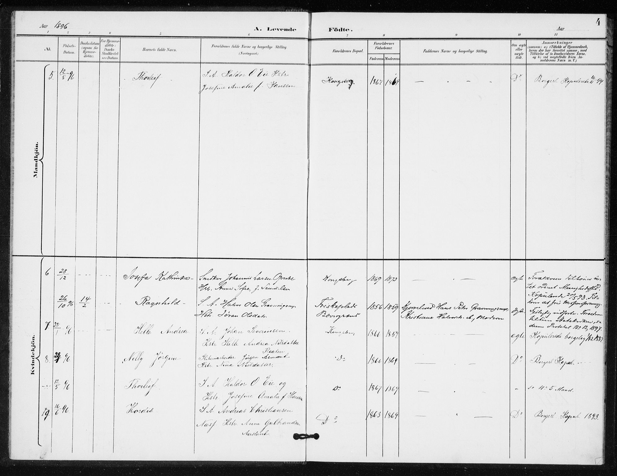 Kongsberg kirkebøker, AV/SAKO-A-22/G/Ga/L0009: Parish register (copy) no. 9, 1932-1938, p. 4