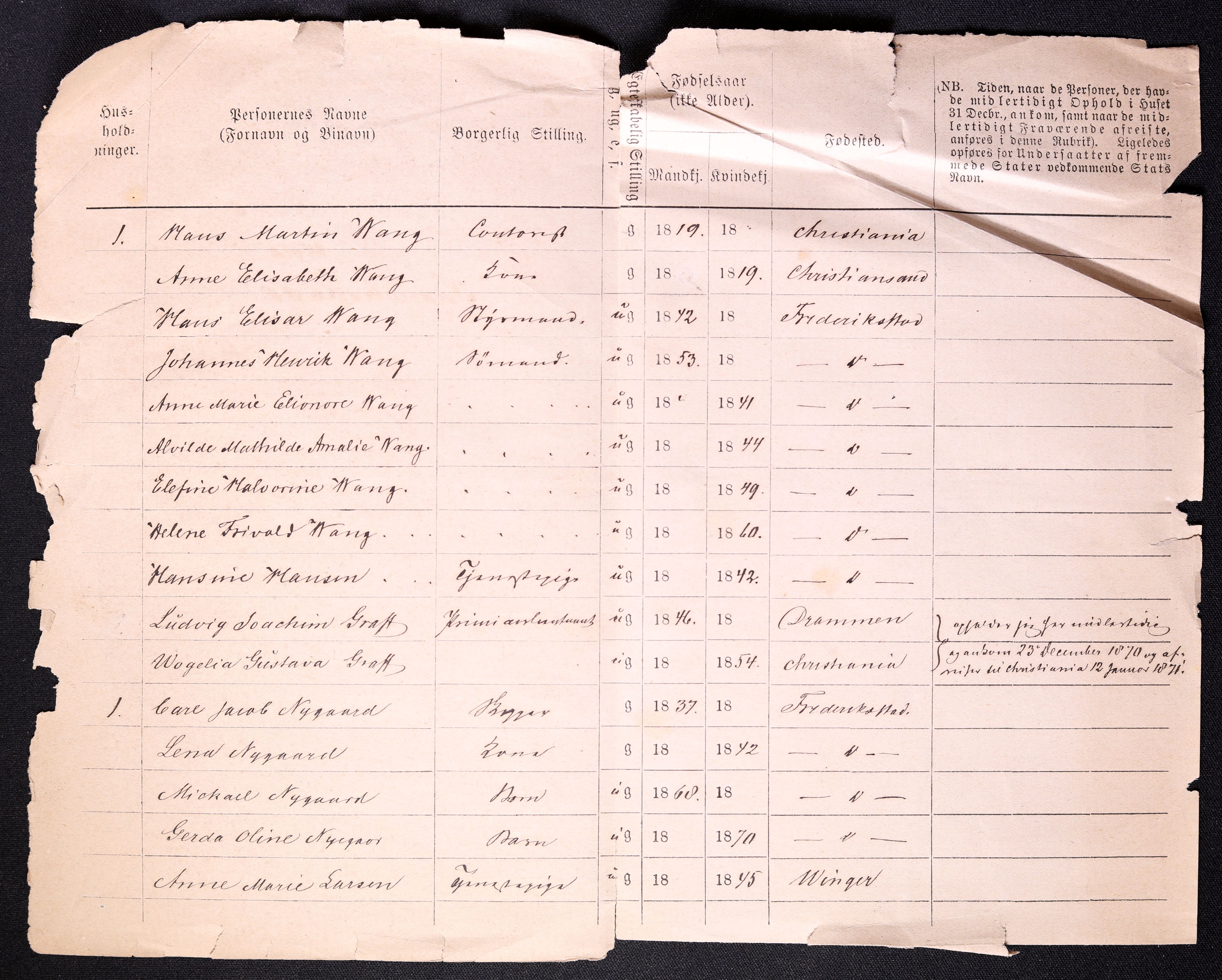 RA, 1870 census for 0103 Fredrikstad, 1870, p. 6