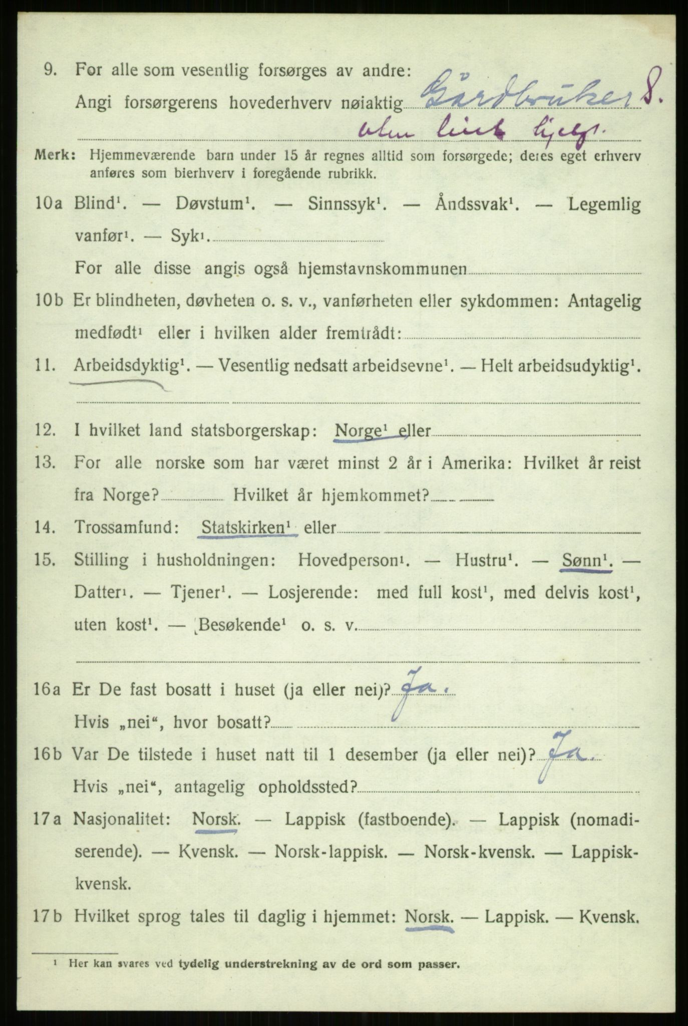 SATØ, 1920 census for Trondenes, 1920, p. 9486