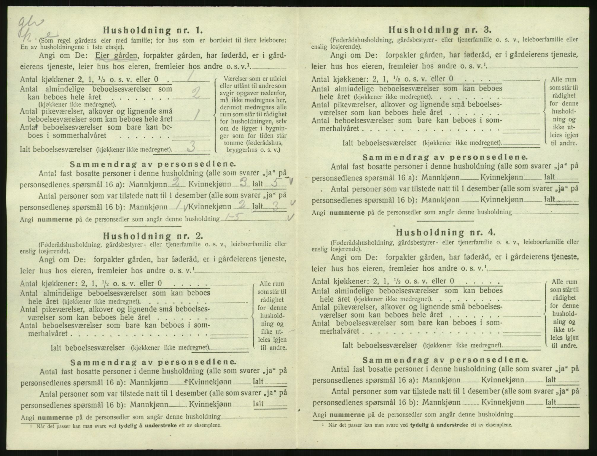 SAK, 1920 census for Vigmostad, 1920, p. 52