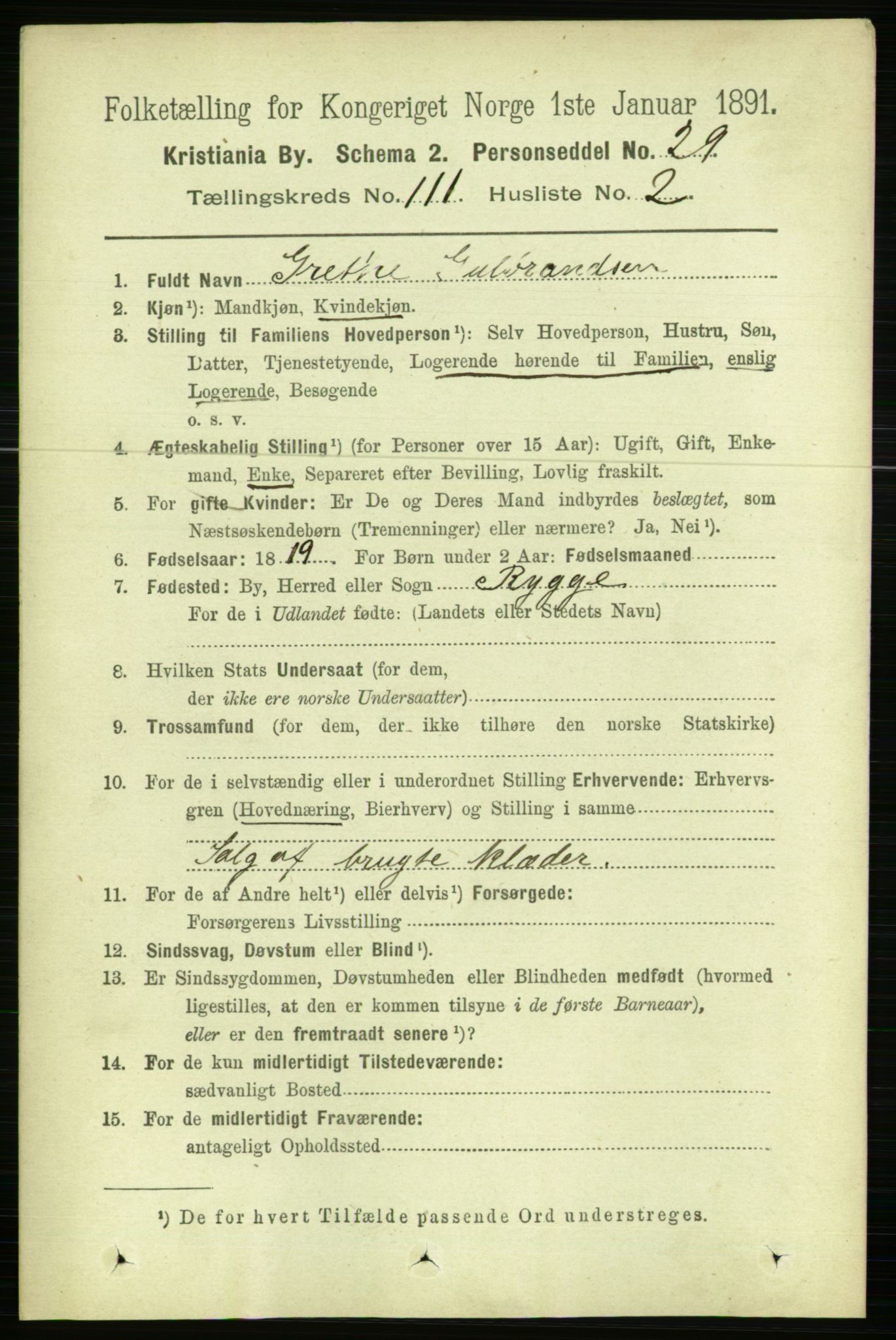 RA, 1891 census for 0301 Kristiania, 1891, p. 57953