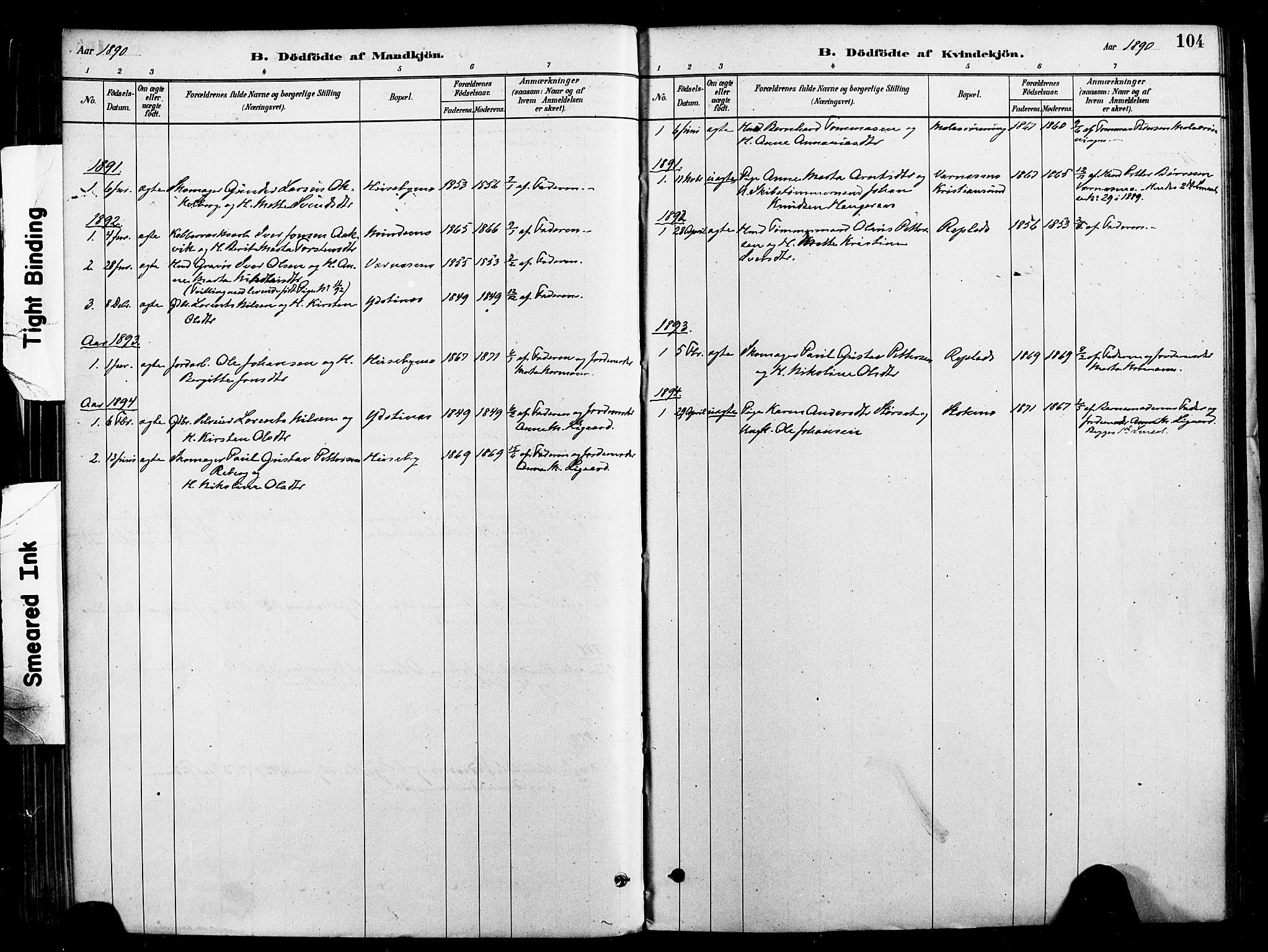 Ministerialprotokoller, klokkerbøker og fødselsregistre - Nord-Trøndelag, SAT/A-1458/709/L0077: Parish register (official) no. 709A17, 1880-1895, p. 104