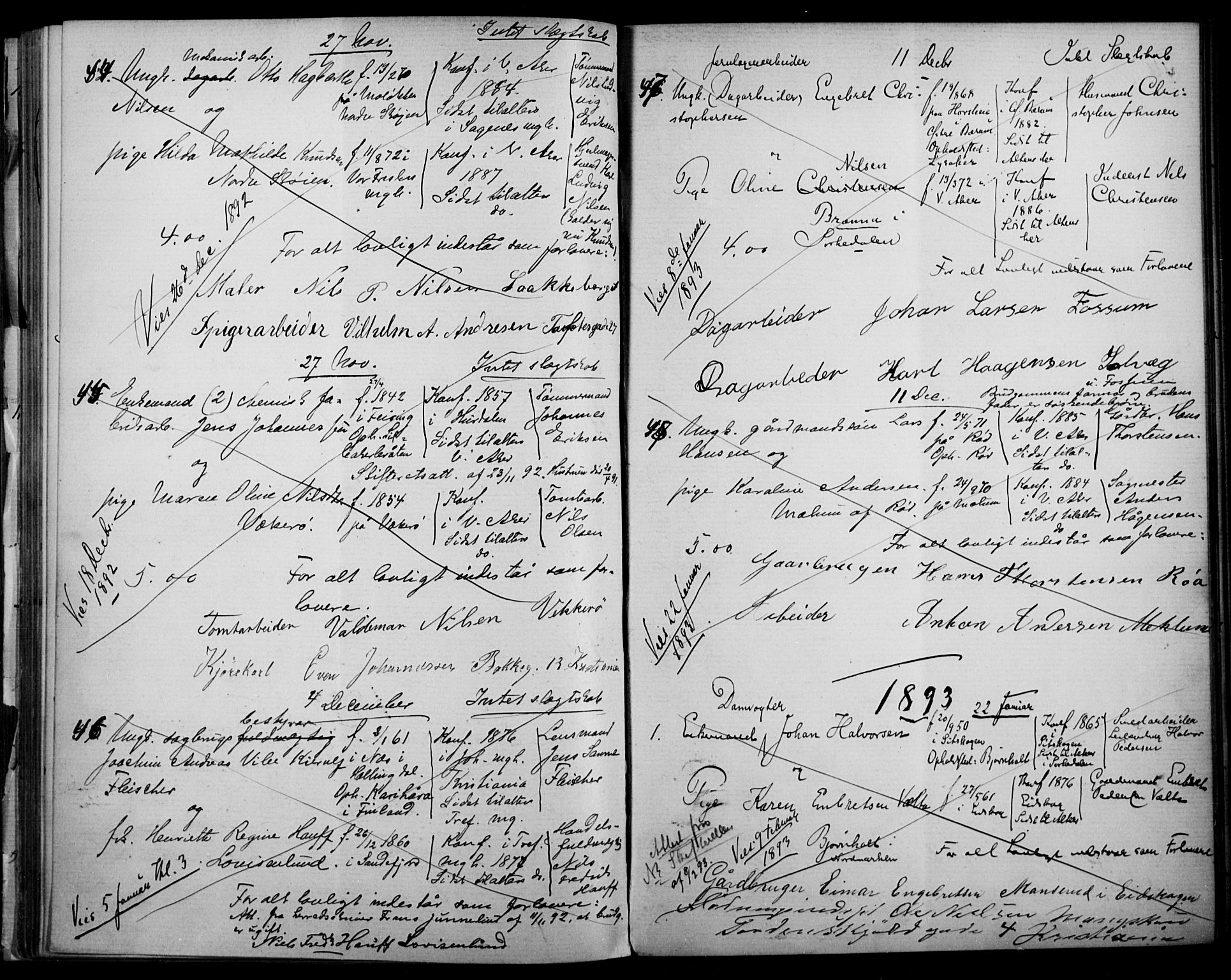 Vestre Aker prestekontor Kirkebøker, AV/SAO-A-10025/H/Ha/L0002: Banns register no. 2, 1878-1898
