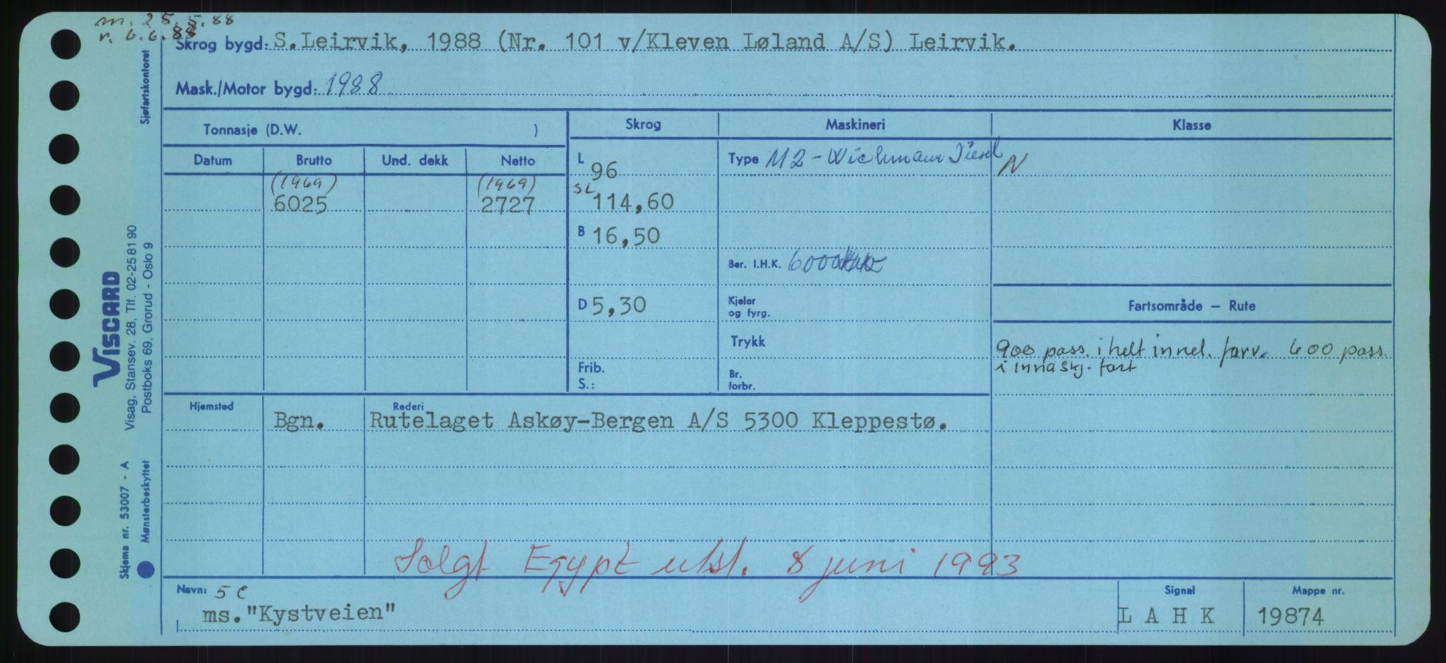 Sjøfartsdirektoratet med forløpere, Skipsmålingen, RA/S-1627/H/Hd/L0021: Fartøy, Kor-Kår, p. 395