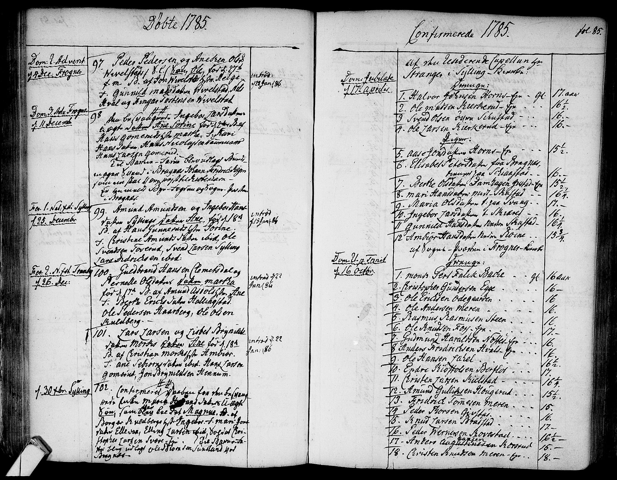 Lier kirkebøker, AV/SAKO-A-230/F/Fa/L0006: Parish register (official) no. I 6, 1777-1794, p. 85