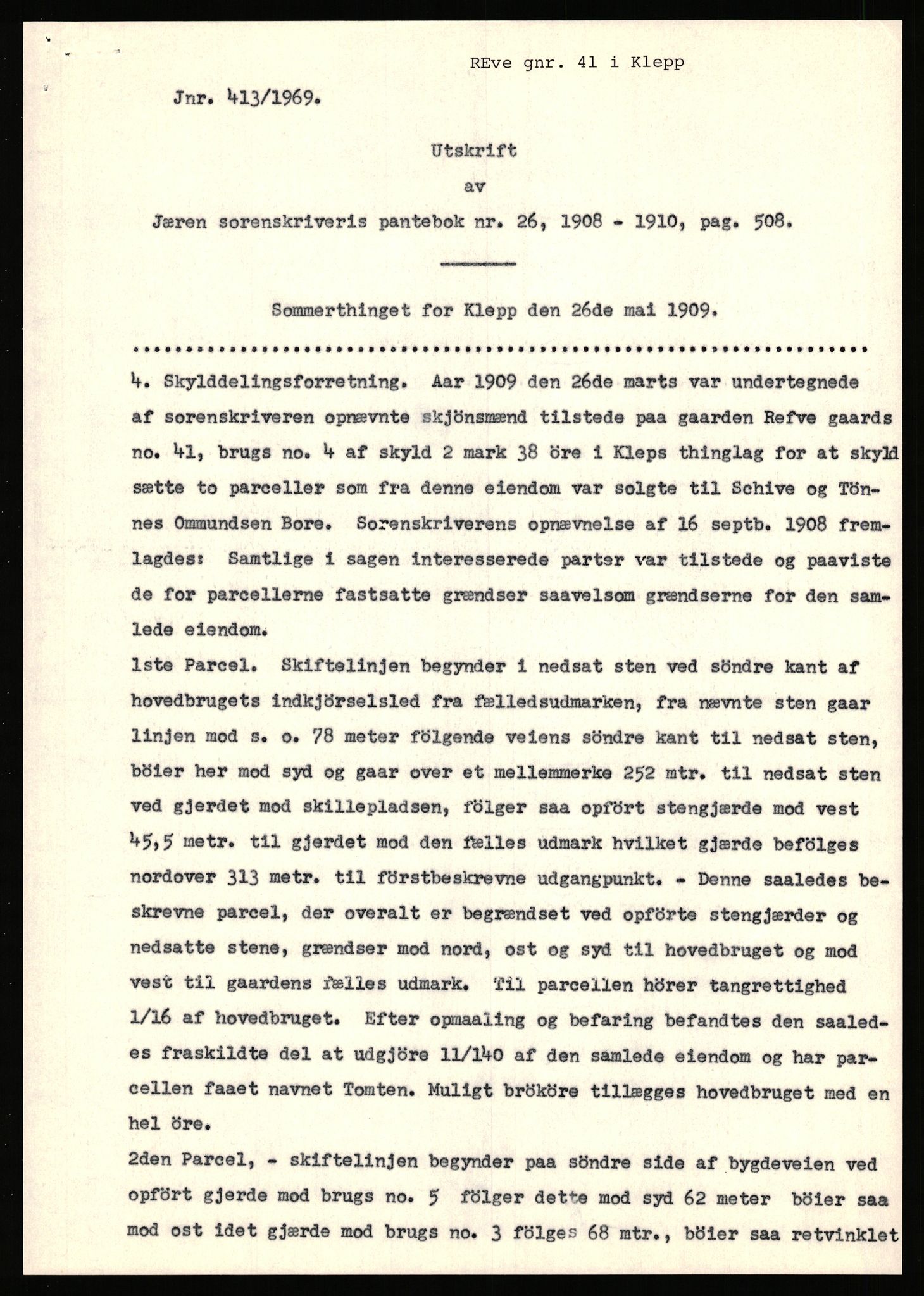 Statsarkivet i Stavanger, AV/SAST-A-101971/03/Y/Yj/L0068: Avskrifter sortert etter gårdsnavn: Refsnes - Risjell, 1750-1930, p. 250