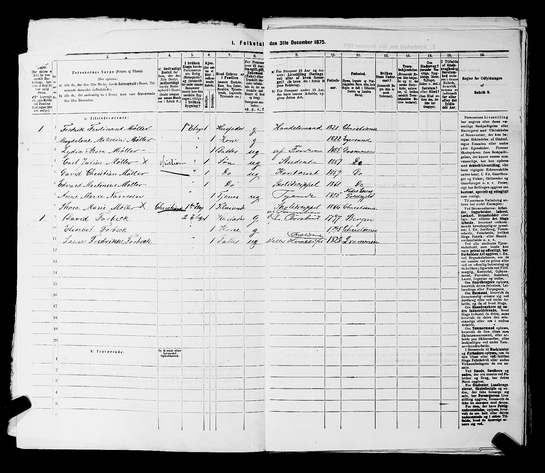 SAKO, 1875 census for 0602 Drammen, 1875, p. 1485