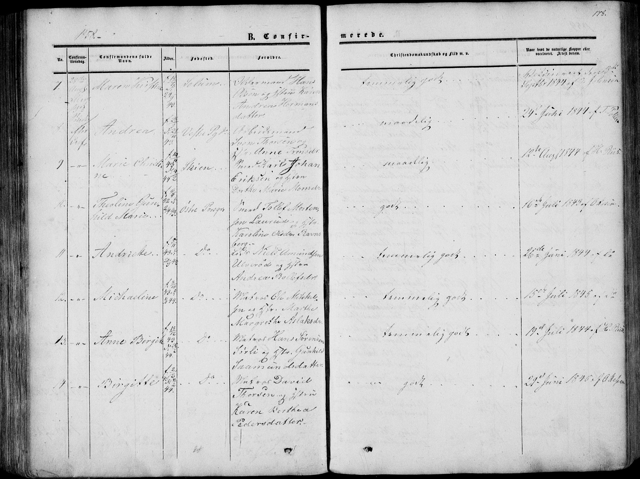 Porsgrunn kirkebøker , AV/SAKO-A-104/F/Fa/L0007: Parish register (official) no. 7, 1858-1877, p. 178