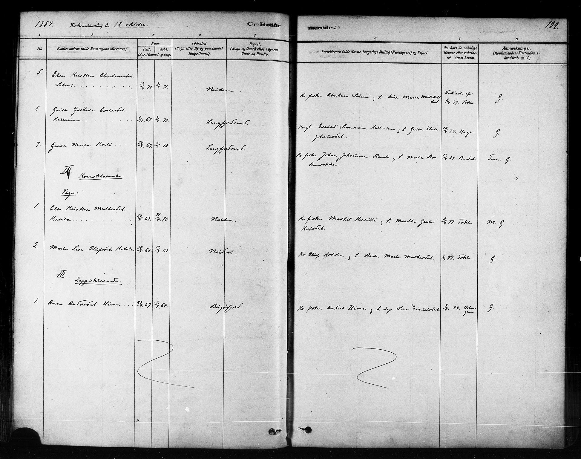 Sør-Varanger sokneprestkontor, AV/SATØ-S-1331/H/Ha/L0003kirke: Parish register (official) no. 3, 1878-1891, p. 132