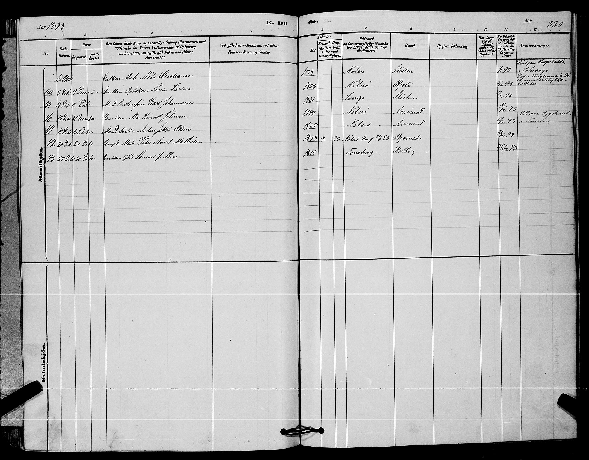 Nøtterøy kirkebøker, AV/SAKO-A-354/G/Ga/L0003: Parish register (copy) no. I 3, 1878-1893, p. 320