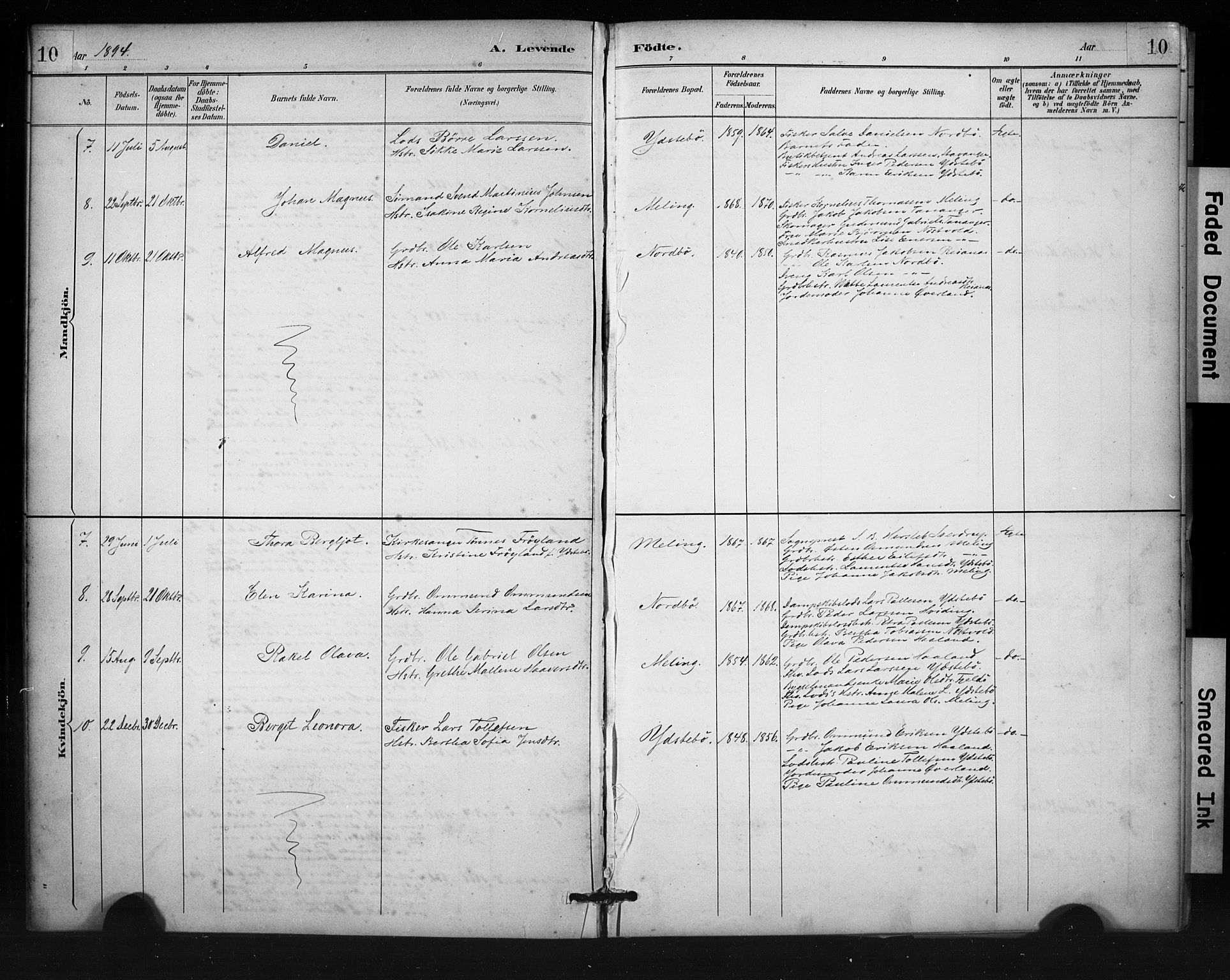 Rennesøy sokneprestkontor, SAST/A -101827/H/Ha/Haa/L0013: Parish register (official) no. A 12, 1888-1916, p. 10