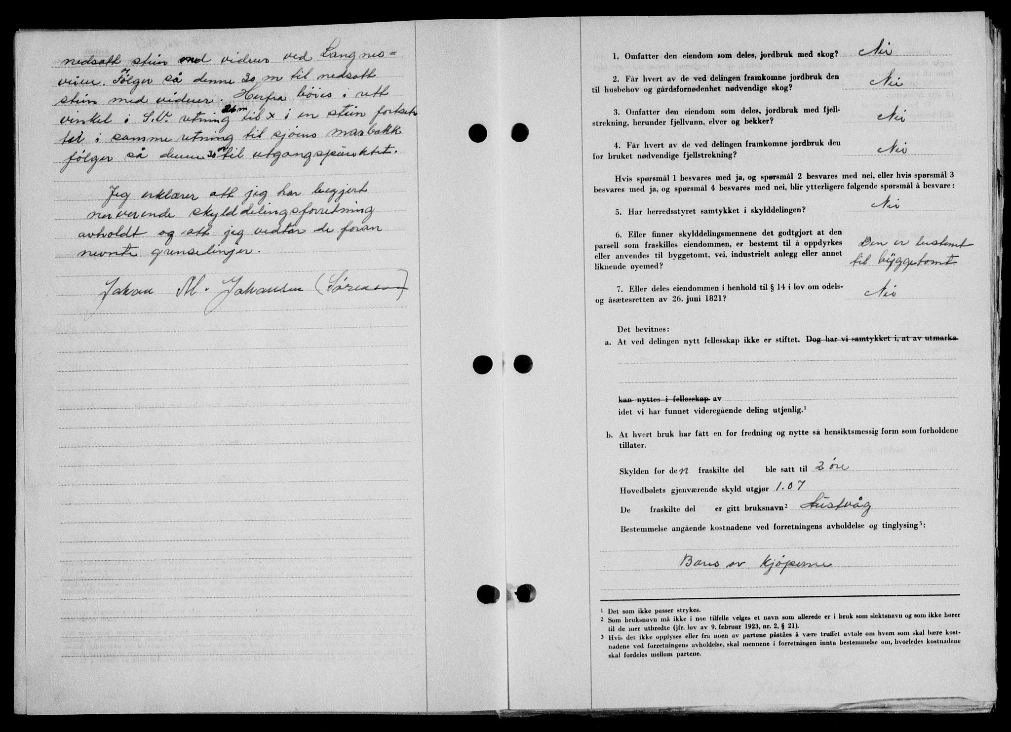 Lofoten sorenskriveri, SAT/A-0017/1/2/2C/L0014a: Mortgage book no. 14a, 1946-1946, Diary no: : 758/1946