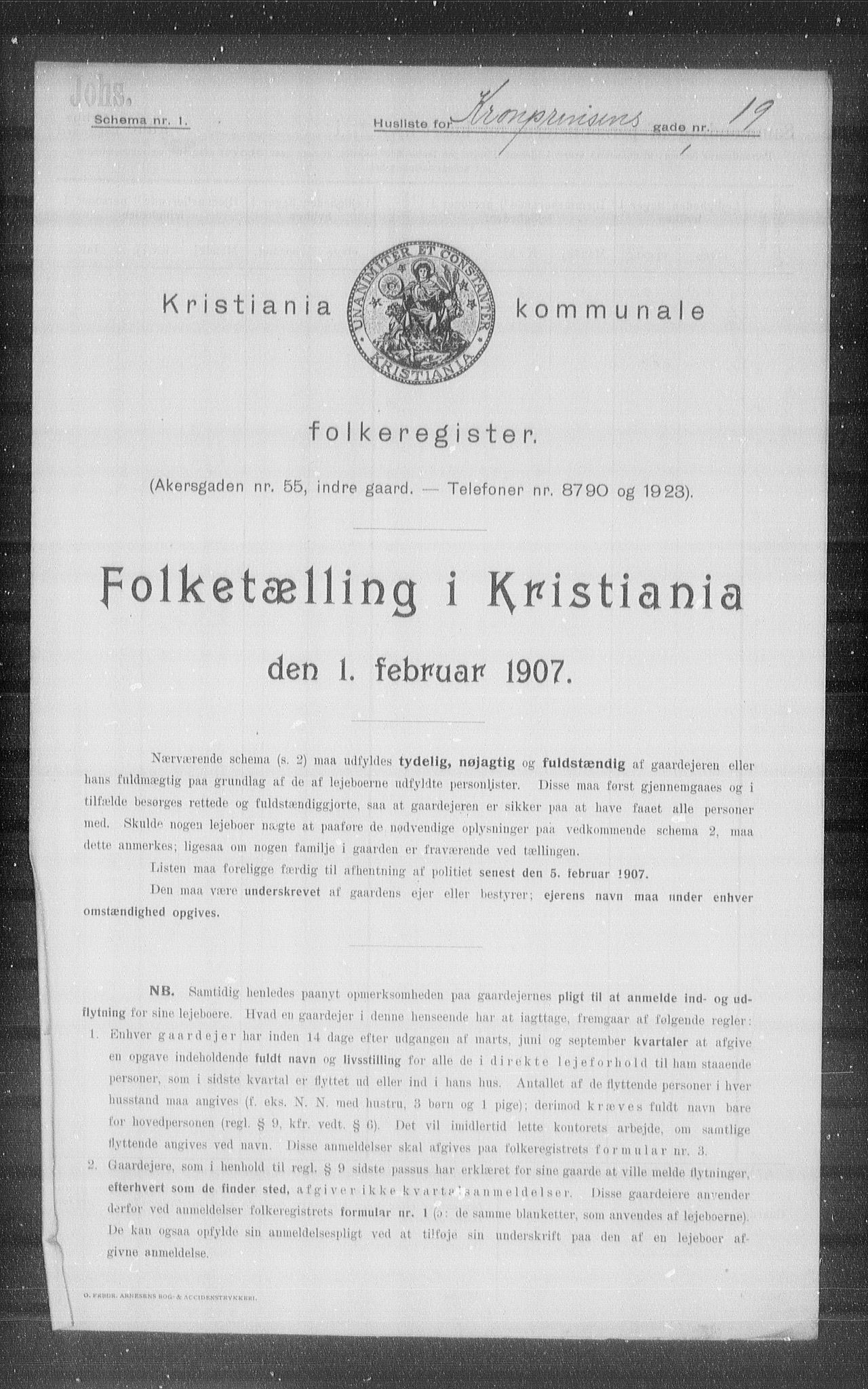 OBA, Municipal Census 1907 for Kristiania, 1907, p. 27935