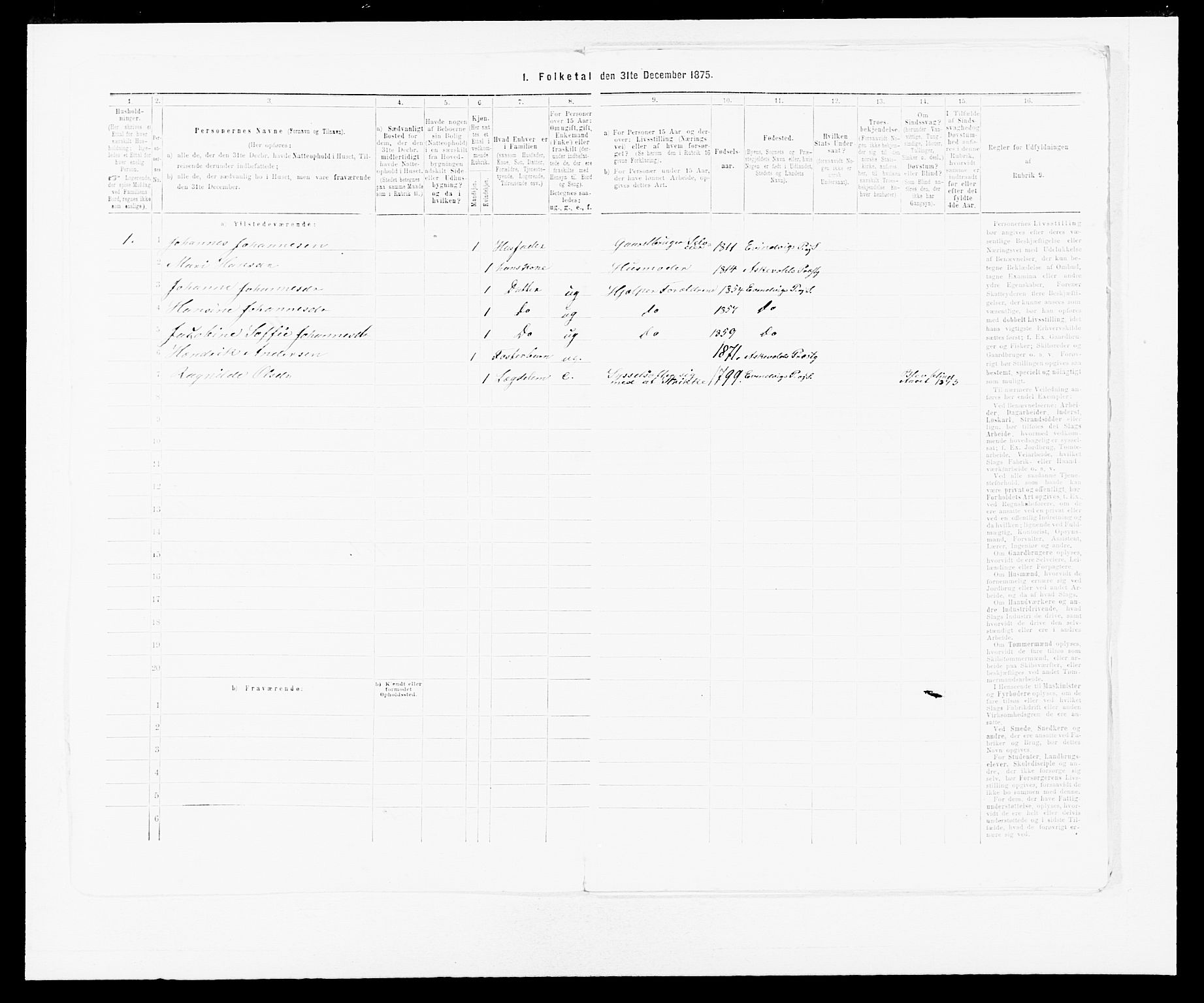 SAB, 1875 census for 1411P Eivindvik, 1875, p. 918
