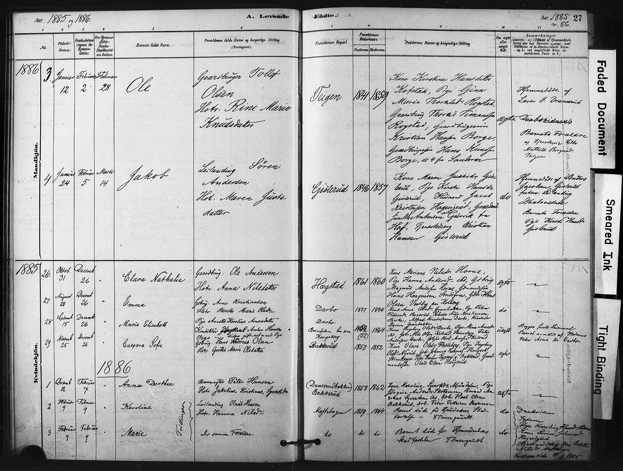 Fiskum kirkebøker, SAKO/A-15/F/Fa/L0002: Parish register (official) no. 2, 1878-1890, p. 27