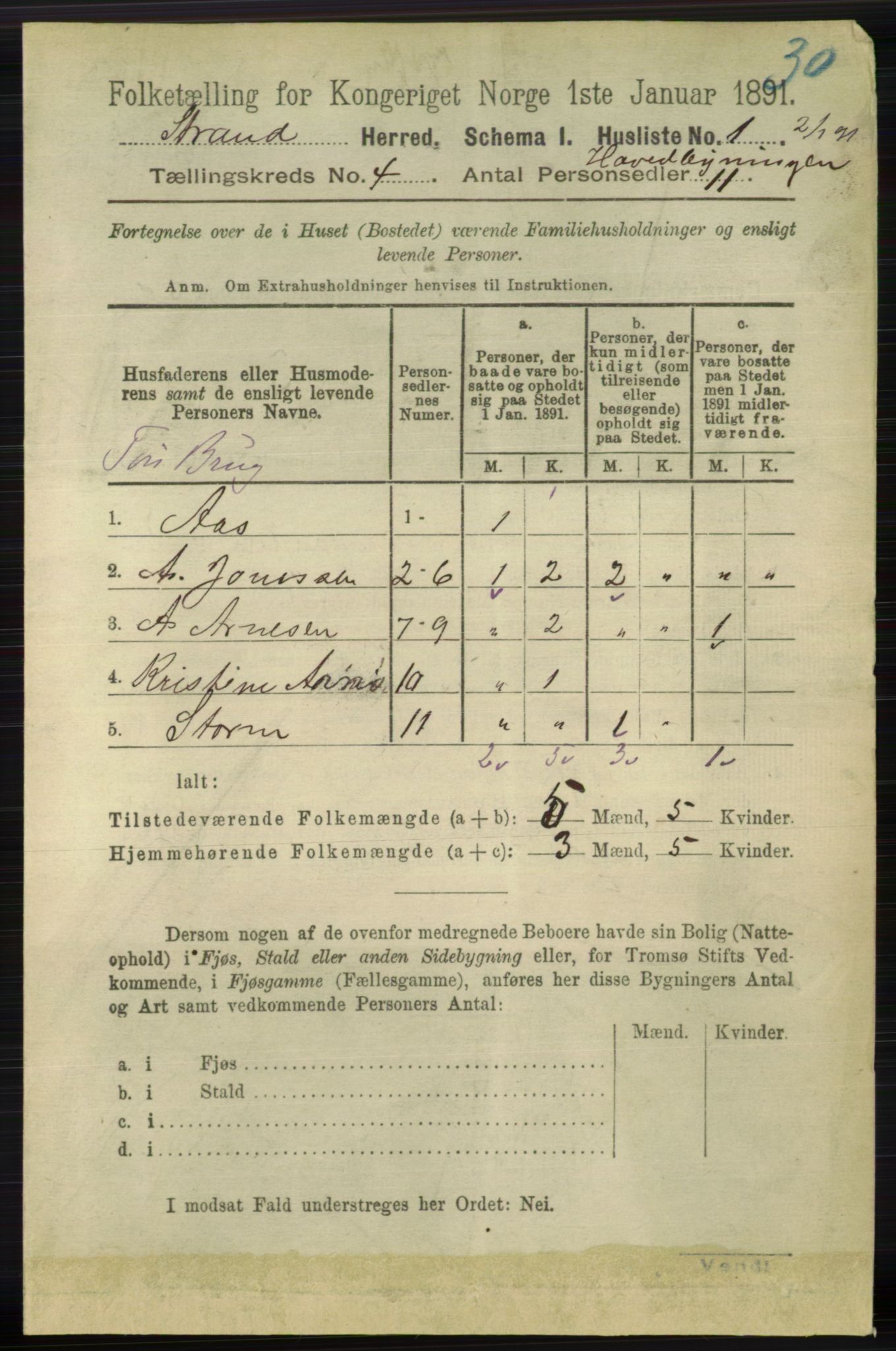 RA, 1891 census for 1130 Strand, 1891, p. 1112