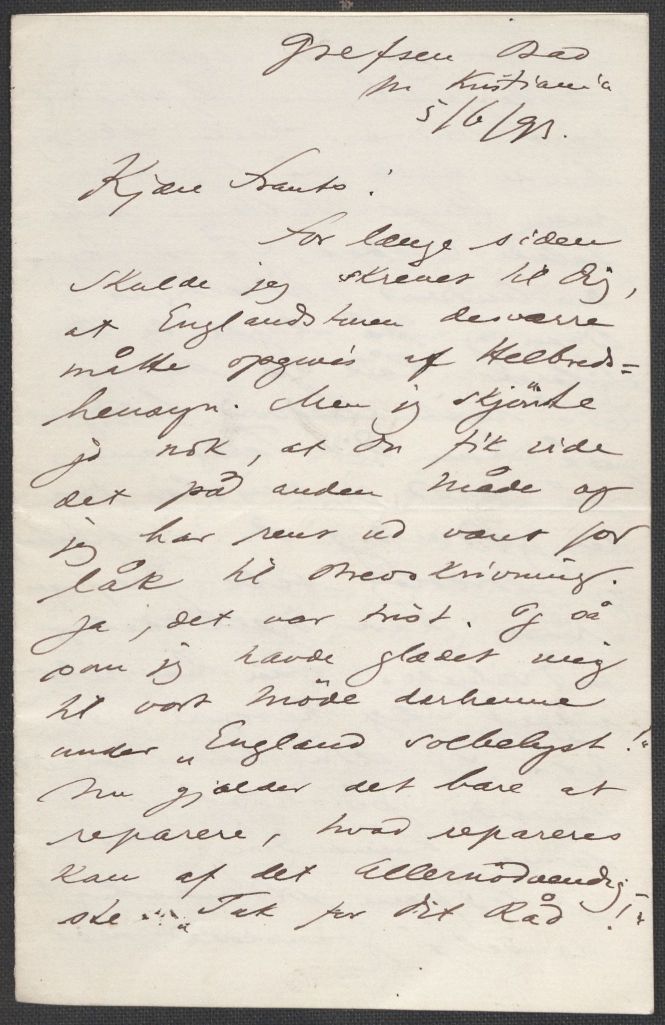 Beyer, Frants, AV/RA-PA-0132/F/L0001: Brev fra Edvard Grieg til Frantz Beyer og "En del optegnelser som kan tjene til kommentar til brevene" av Marie Beyer, 1872-1907, p. 390