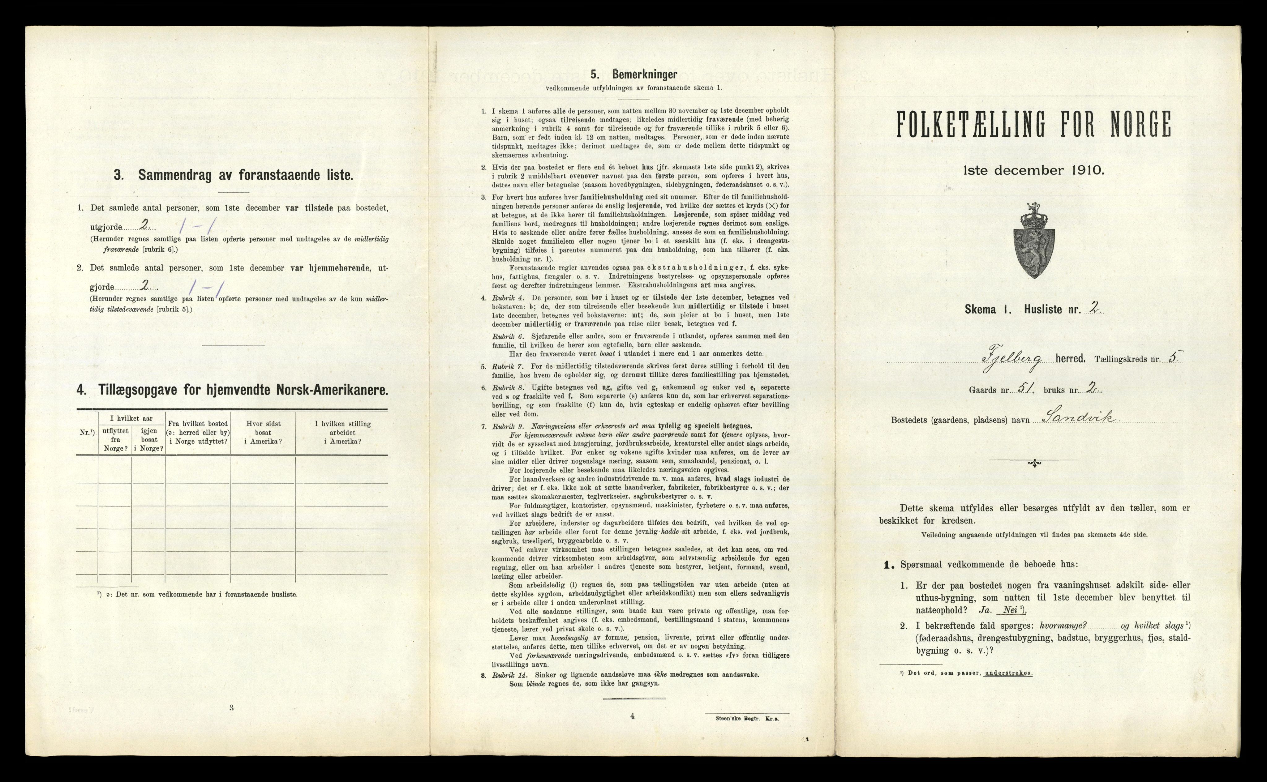 RA, 1910 census for Fjelberg, 1910, p. 551