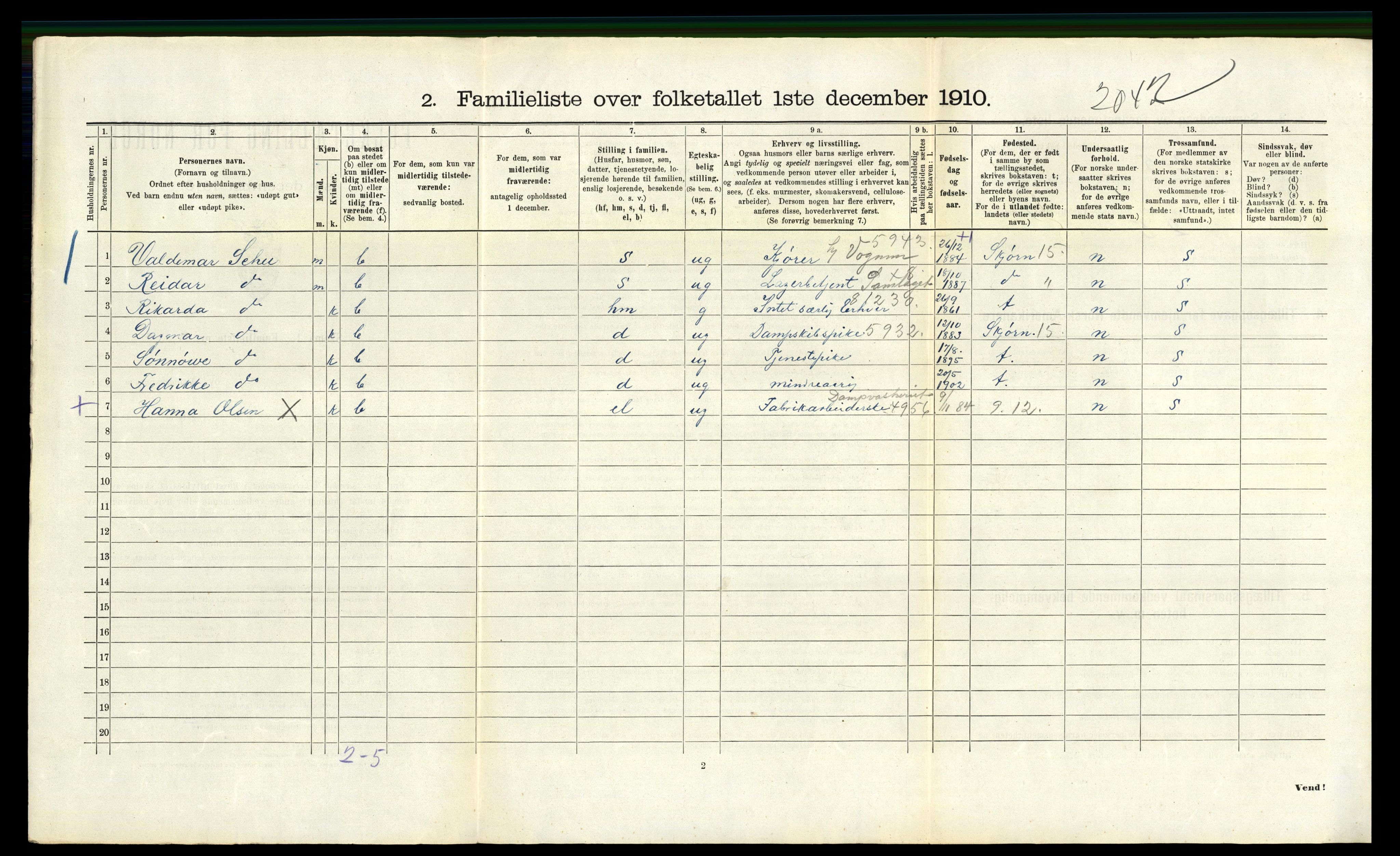 RA, 1910 census for Trondheim, 1910, p. 24520