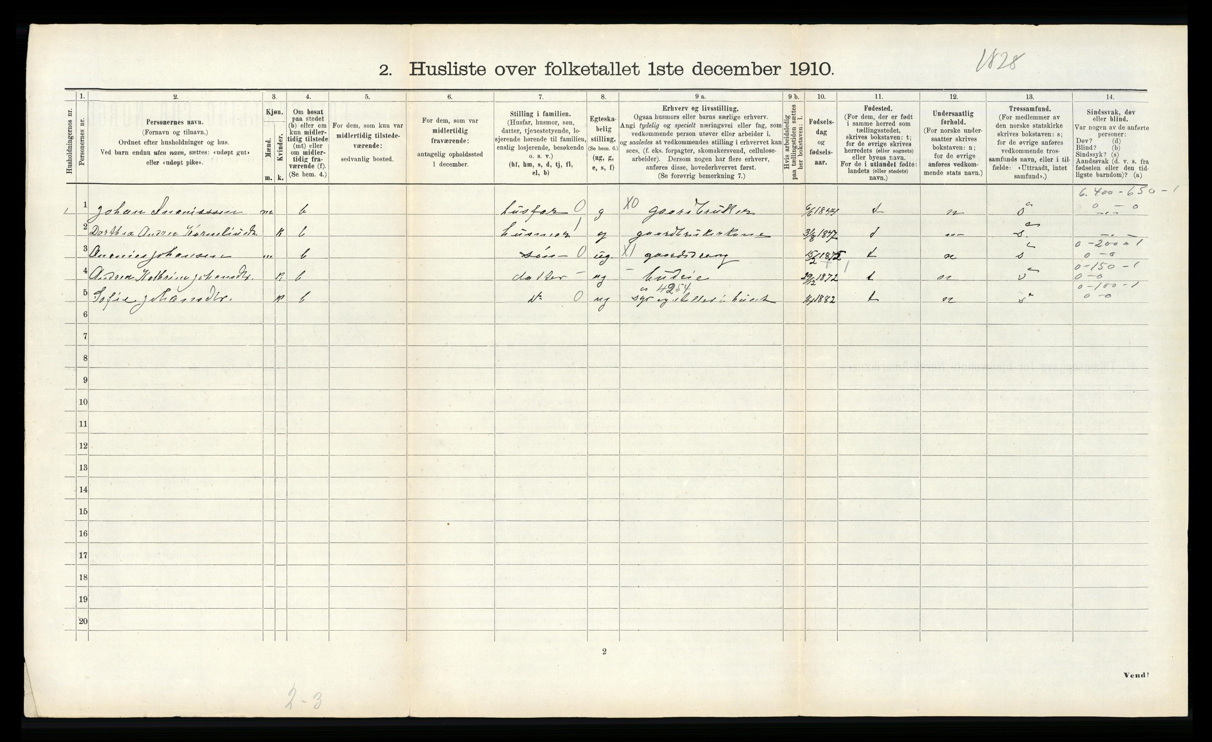 RA, 1910 census for Ytre Holmedal, 1910, p. 721