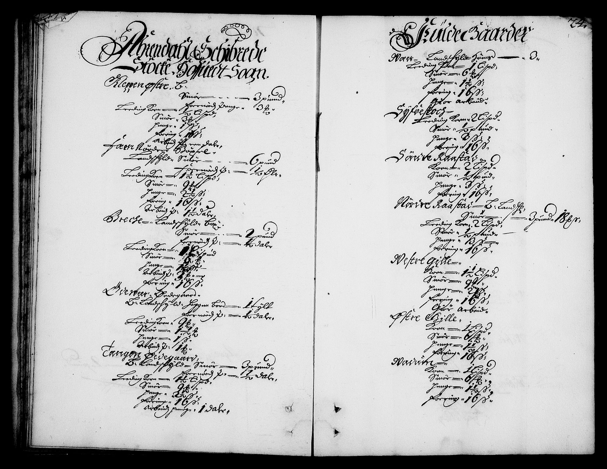 Rentekammeret inntil 1814, Realistisk ordnet avdeling, RA/EA-4070/N/Na/L0003/0006: [XI h]: Tønsbergs amt og Larvik grevskaps jordebøker: / Tønsberg grevskaps jordebok, 1683, p. 23b-24a