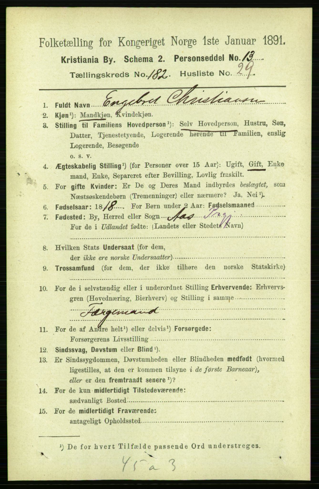 RA, 1891 census for 0301 Kristiania, 1891, p. 109069