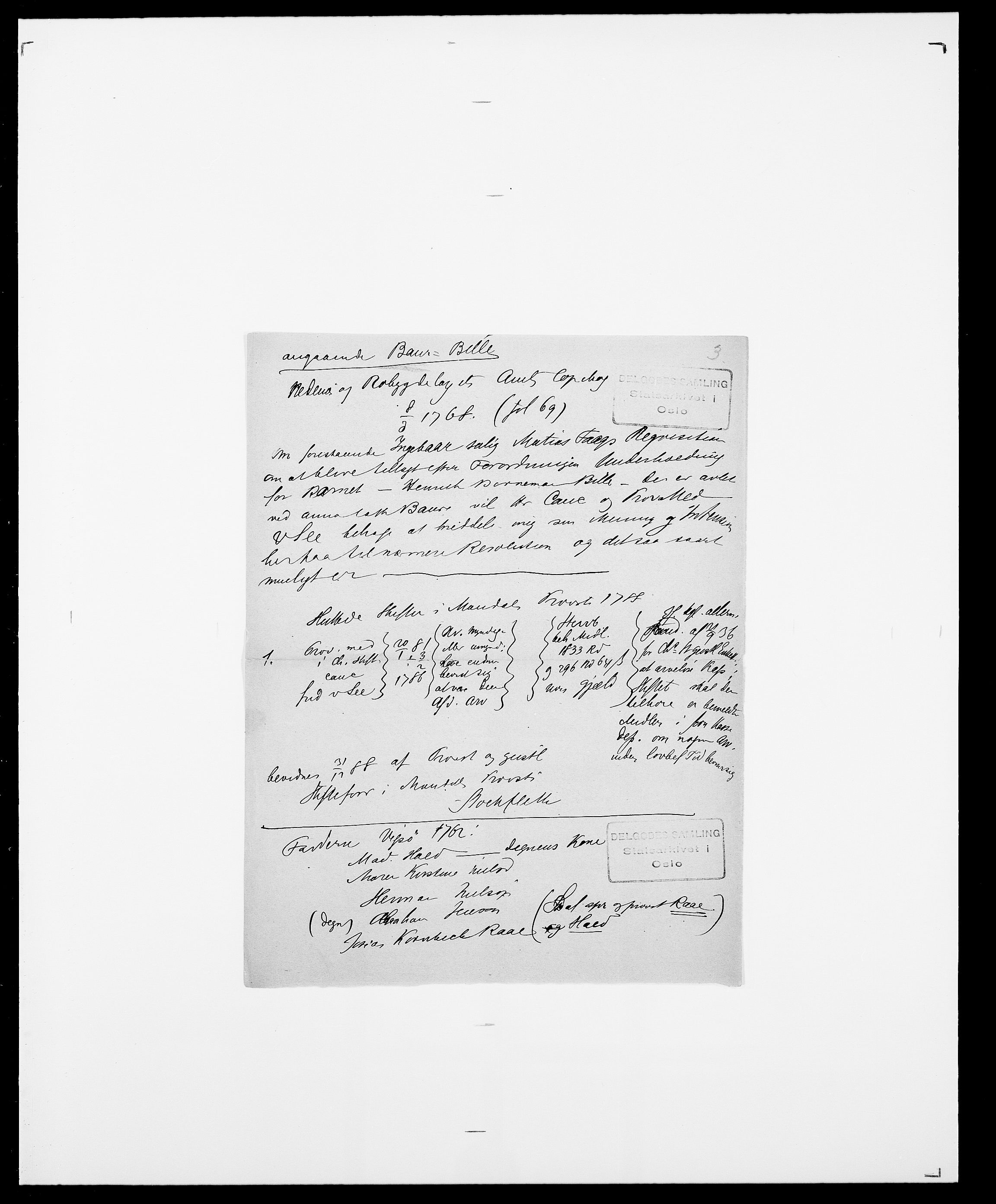 Delgobe, Charles Antoine - samling, AV/SAO-PAO-0038/D/Da/L0003: Barca - Bergen, p. 463