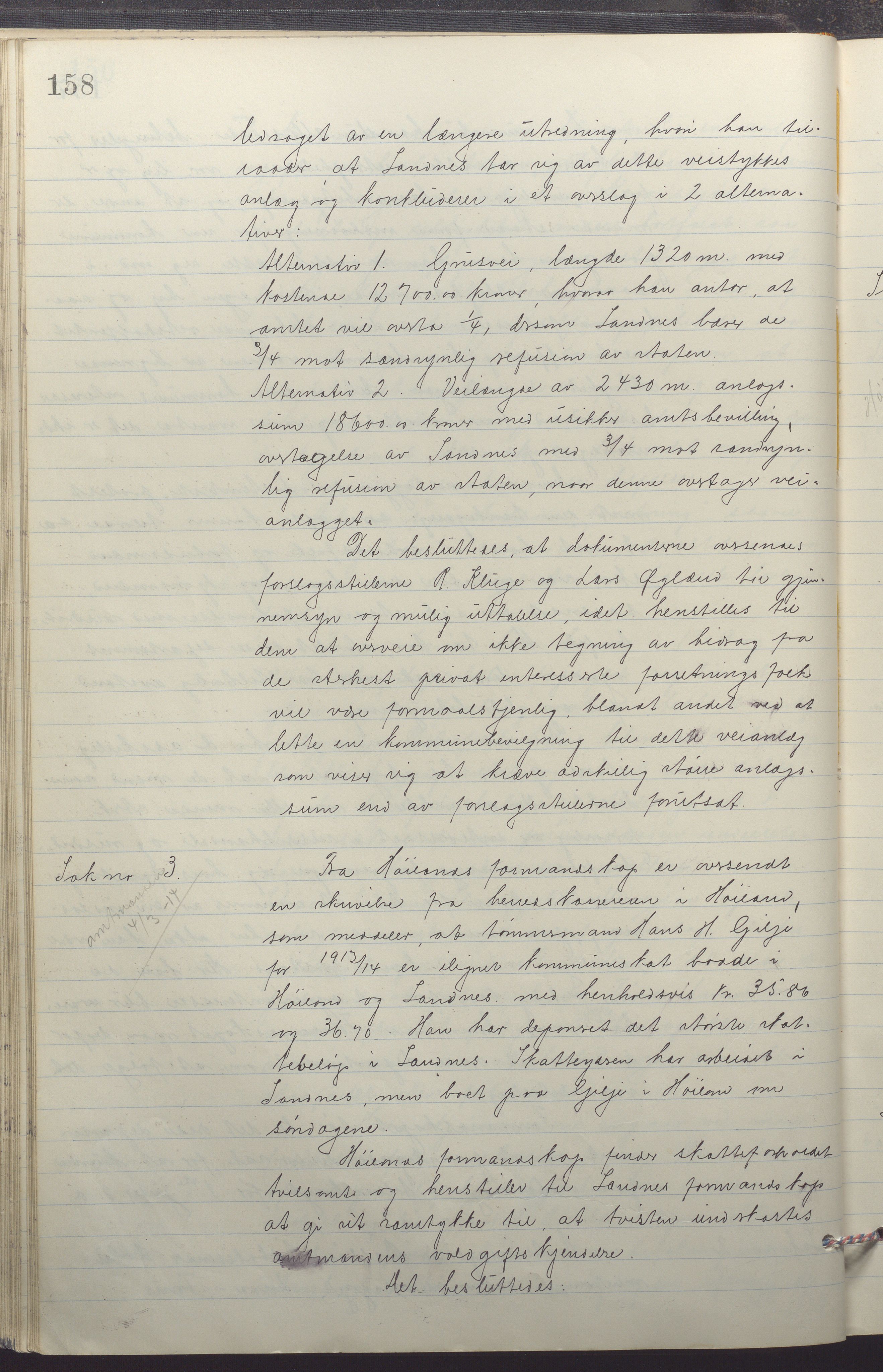 Sandnes kommune - Formannskapet og Bystyret, IKAR/K-100188/Aa/L0008: Møtebok, 1913-1917, p. 158