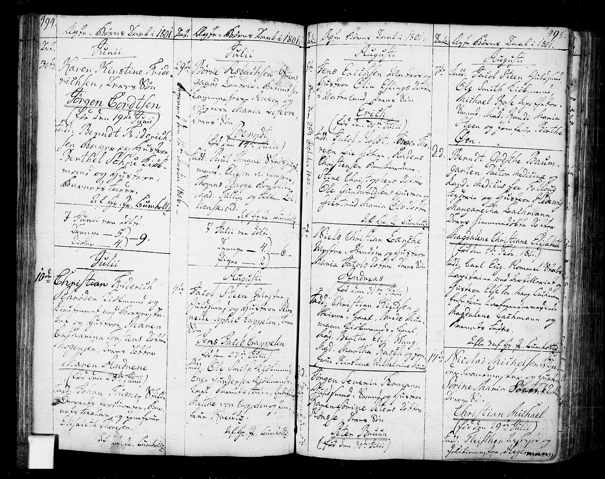 Oslo domkirke Kirkebøker, SAO/A-10752/F/Fa/L0005: Parish register (official) no. 5, 1787-1806, p. 494-495