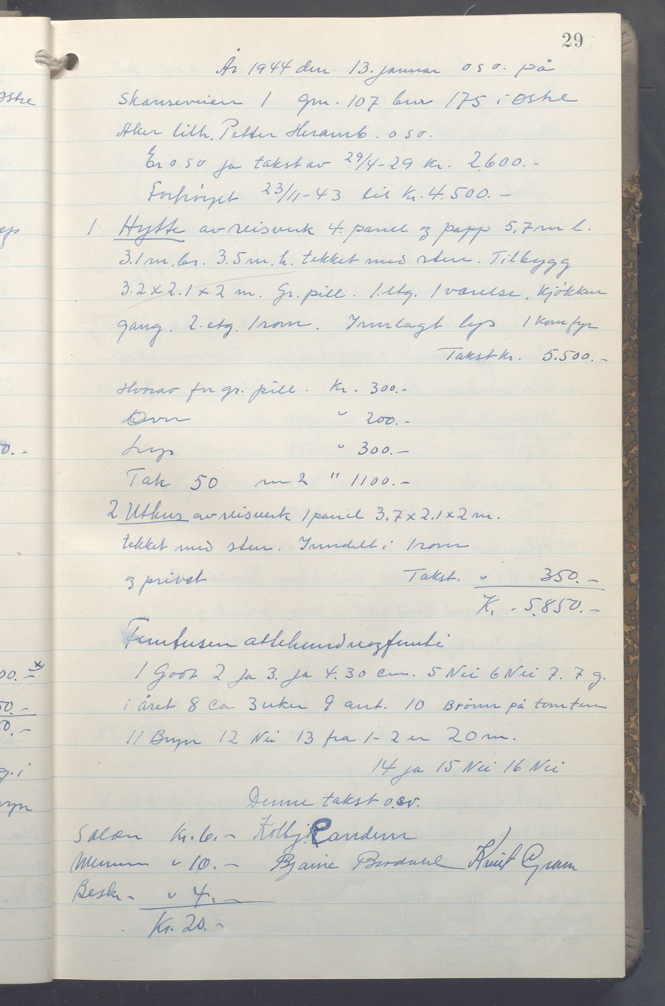 Lensmennene i Aker, OBA/A-10133/F/Fc/L0035: Branntakstprotokoll, 1943-1946, p. 29