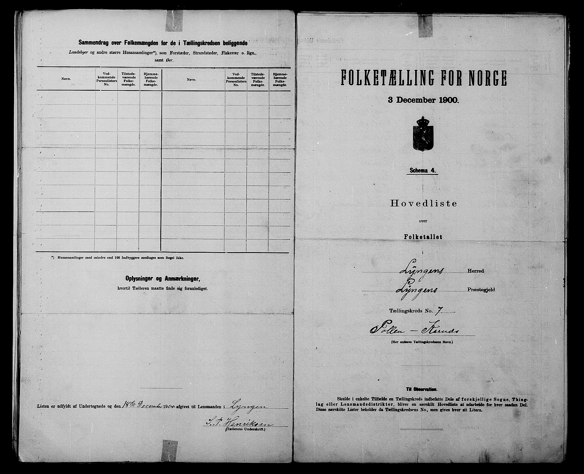 SATØ, 1900 census for Lyngen, 1900, p. 18