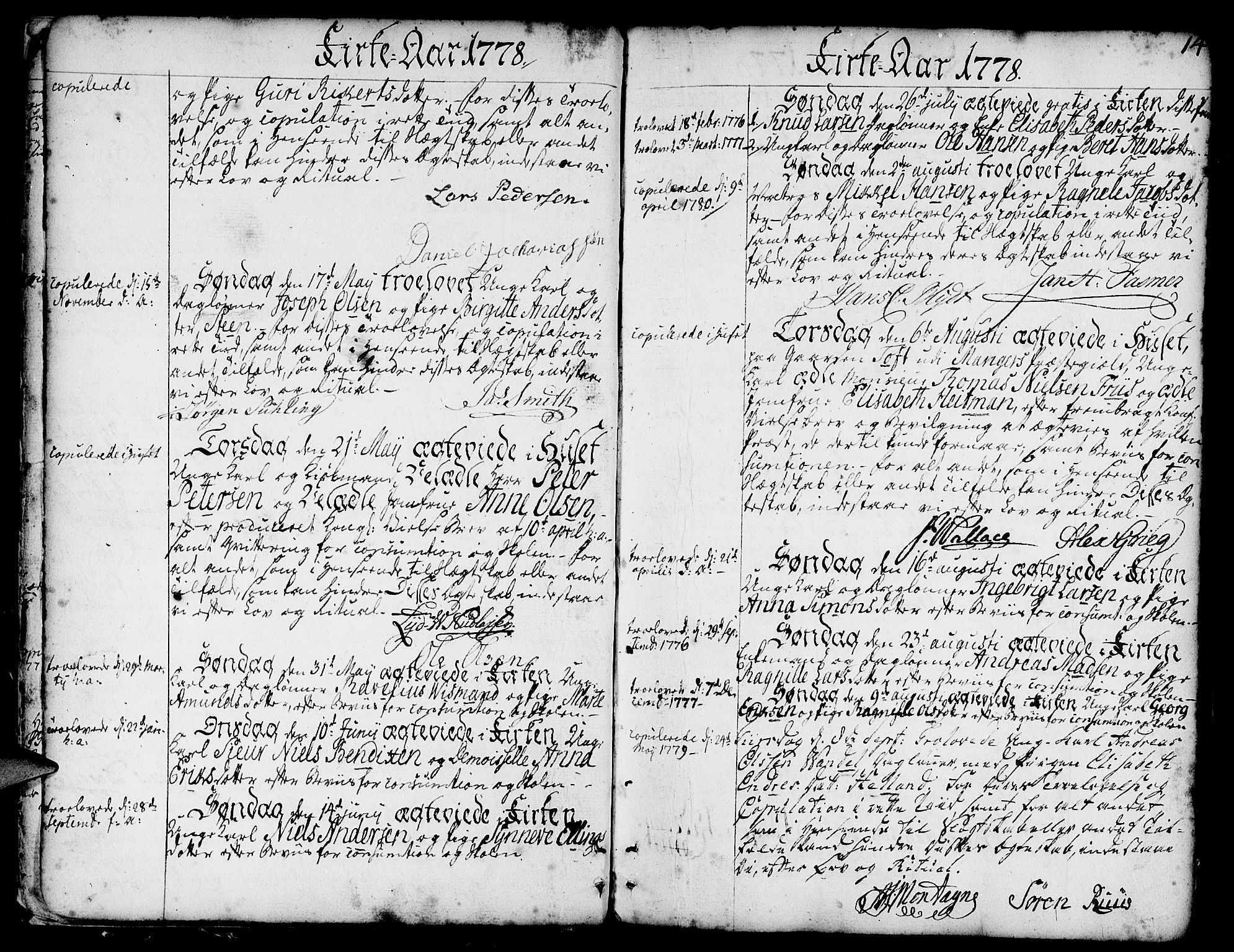 Nykirken Sokneprestembete, AV/SAB-A-77101/H/Haa/L0008: Parish register (official) no. A 8, 1776-1814, p. 14