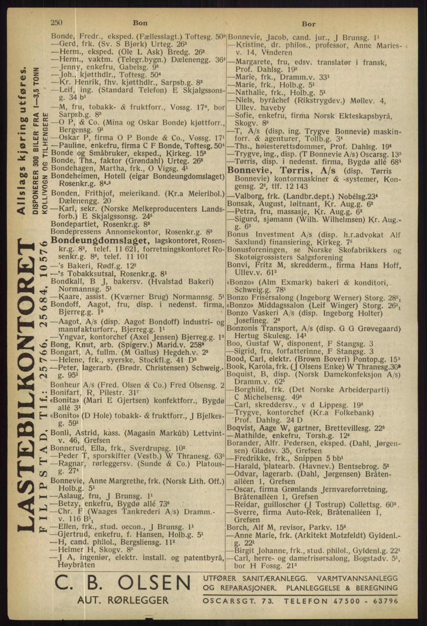 Kristiania/Oslo adressebok, PUBL/-, 1936, p. 250