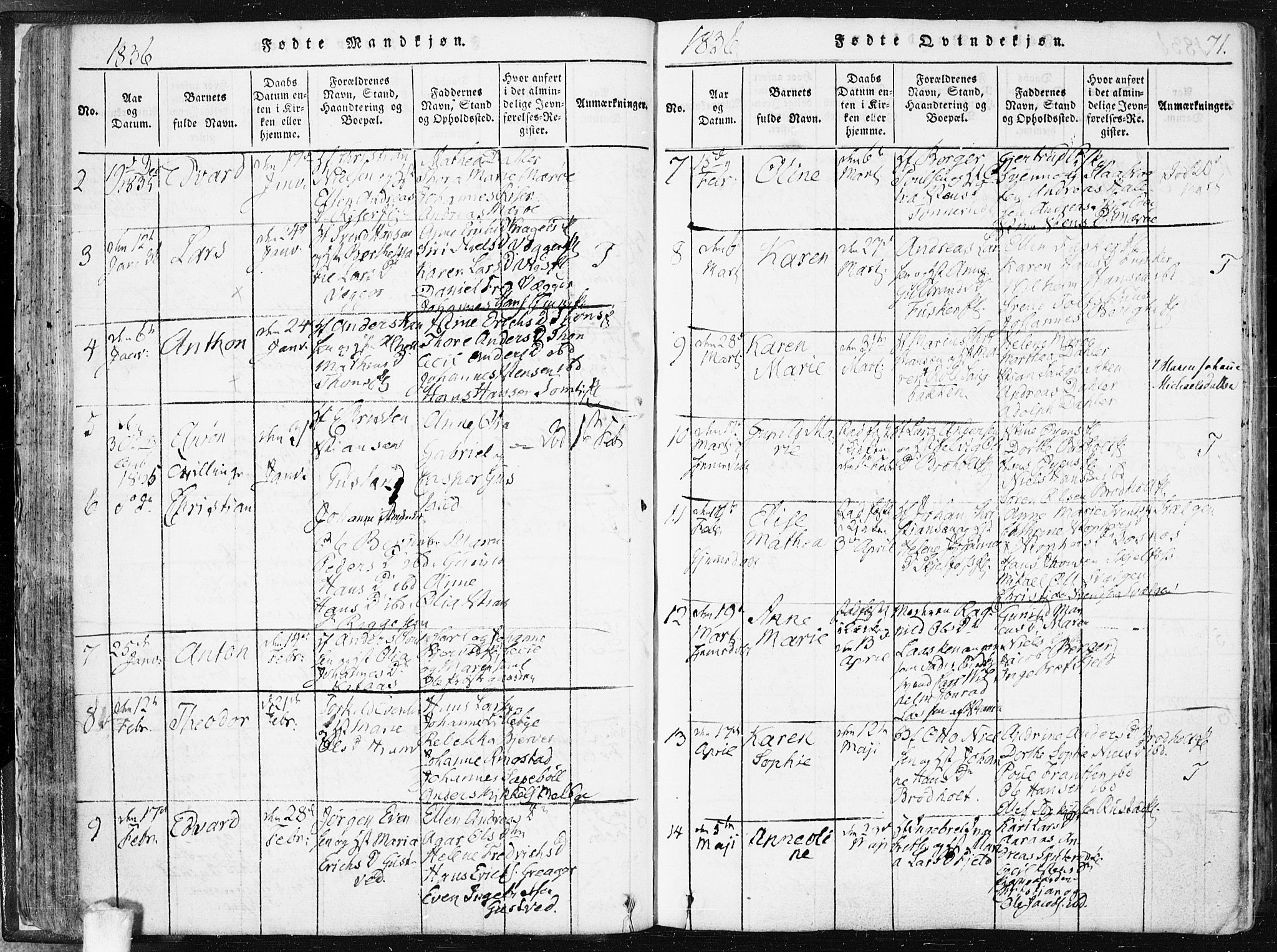 Hobøl prestekontor Kirkebøker, AV/SAO-A-2002/F/Fa/L0002: Parish register (official) no. I 2, 1814-1841, p. 71